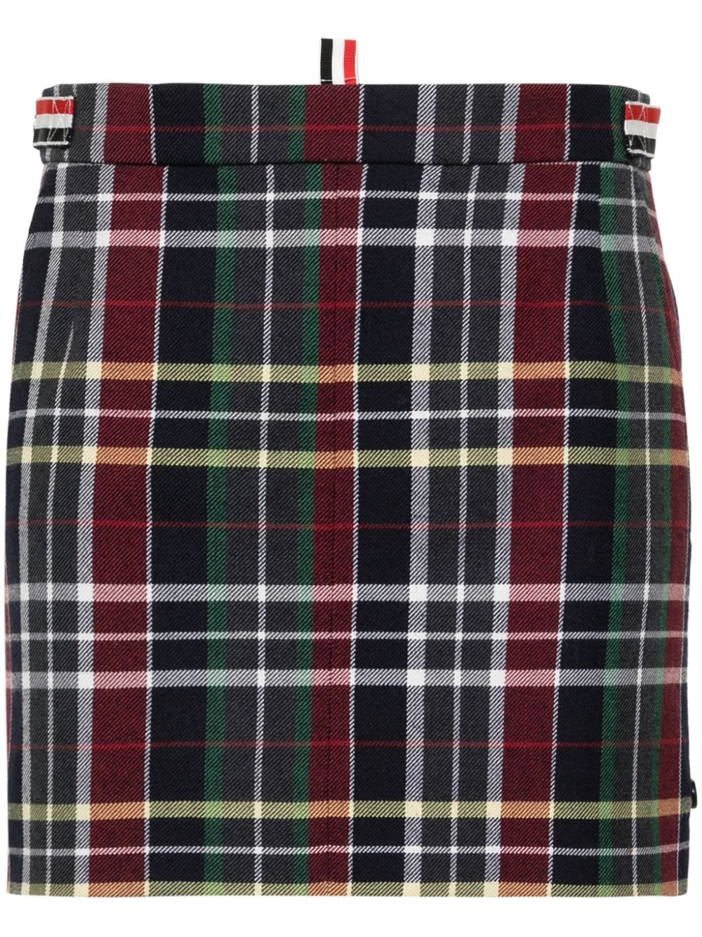 tartan-check wool miniskirt - 1