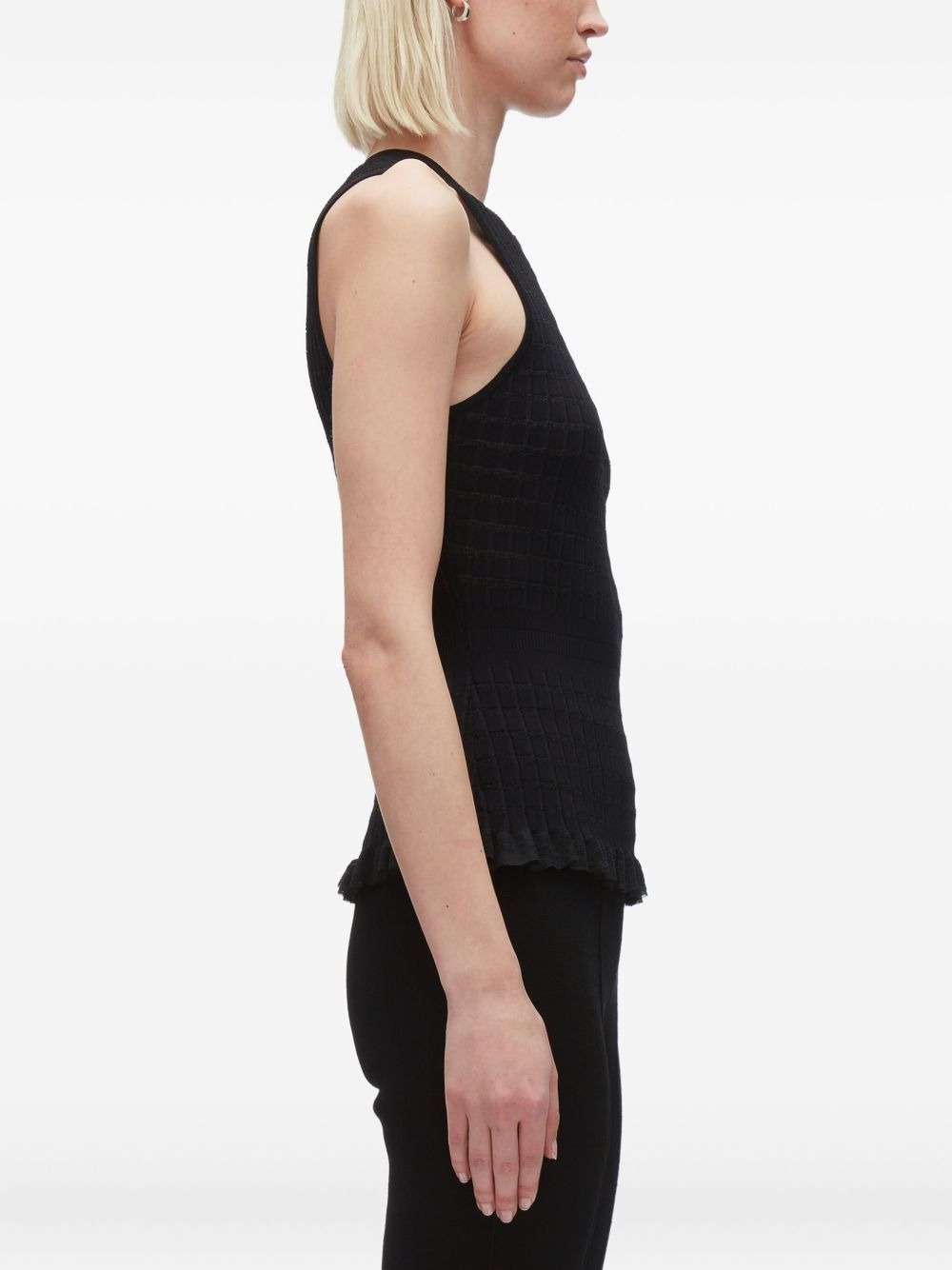 ribbed-knit ruffled top - 5