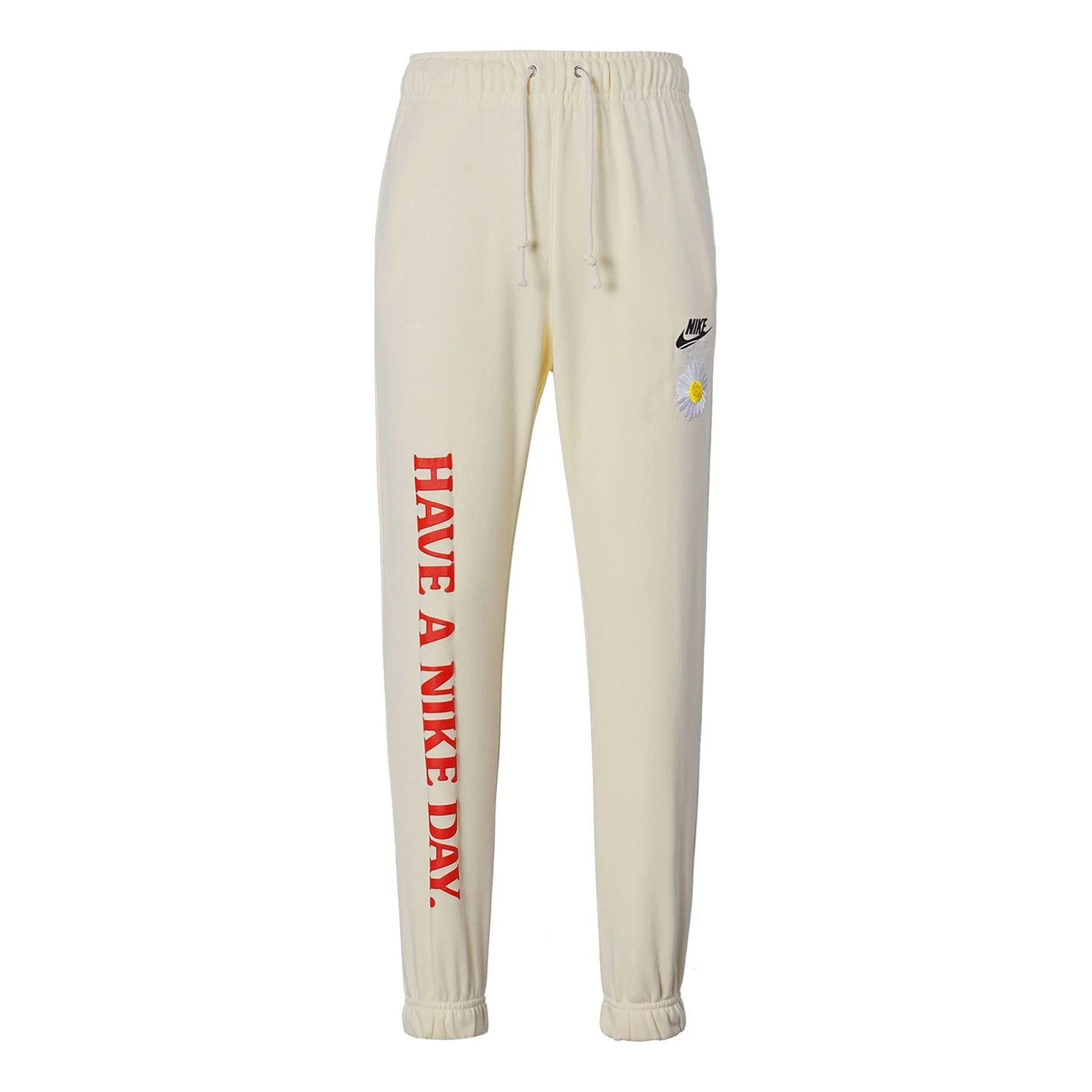Men's Nike Alphabet Printing Daisy Sports Pants/Trousers/Joggers Creamy White DM5015-113 - 1