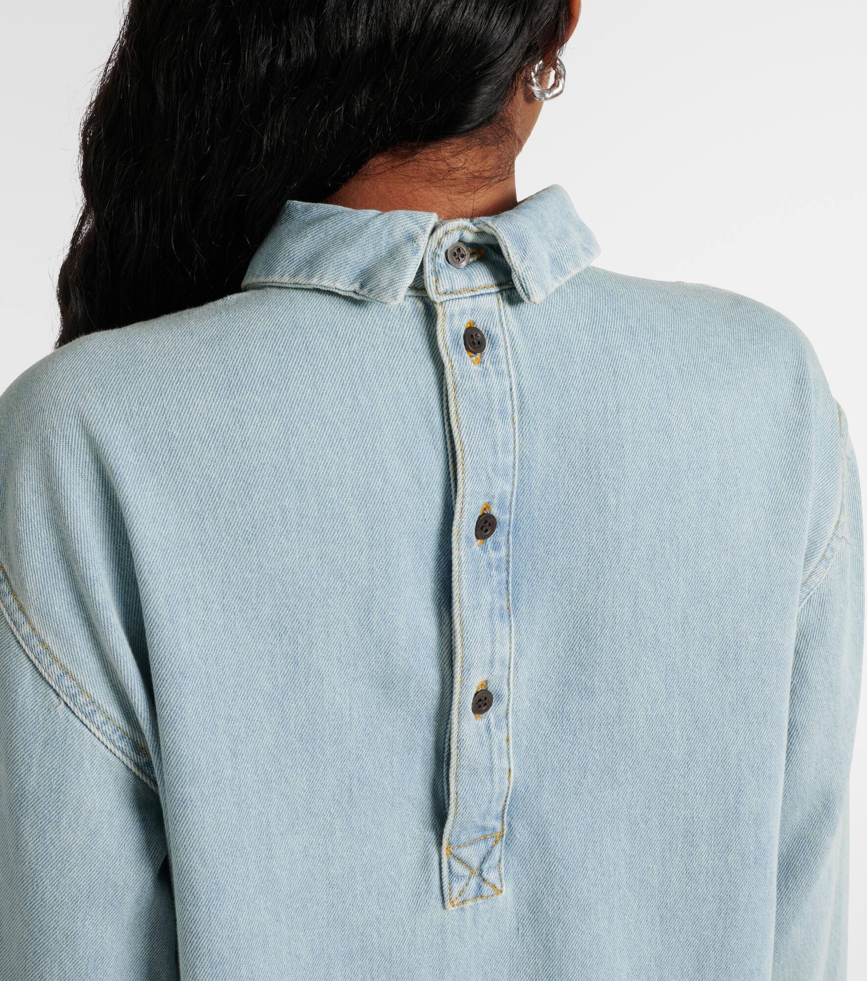 Denim turtleneck top - 5