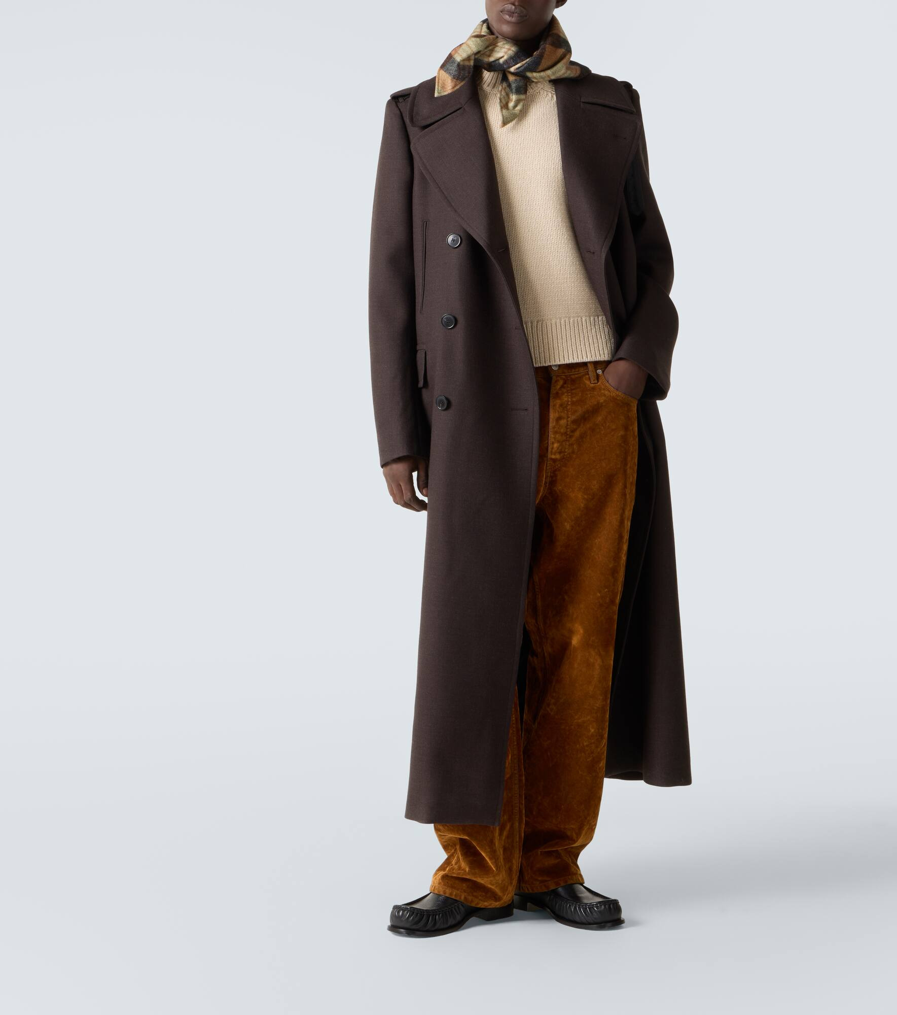 Double-breasted wool-blend coat - 2