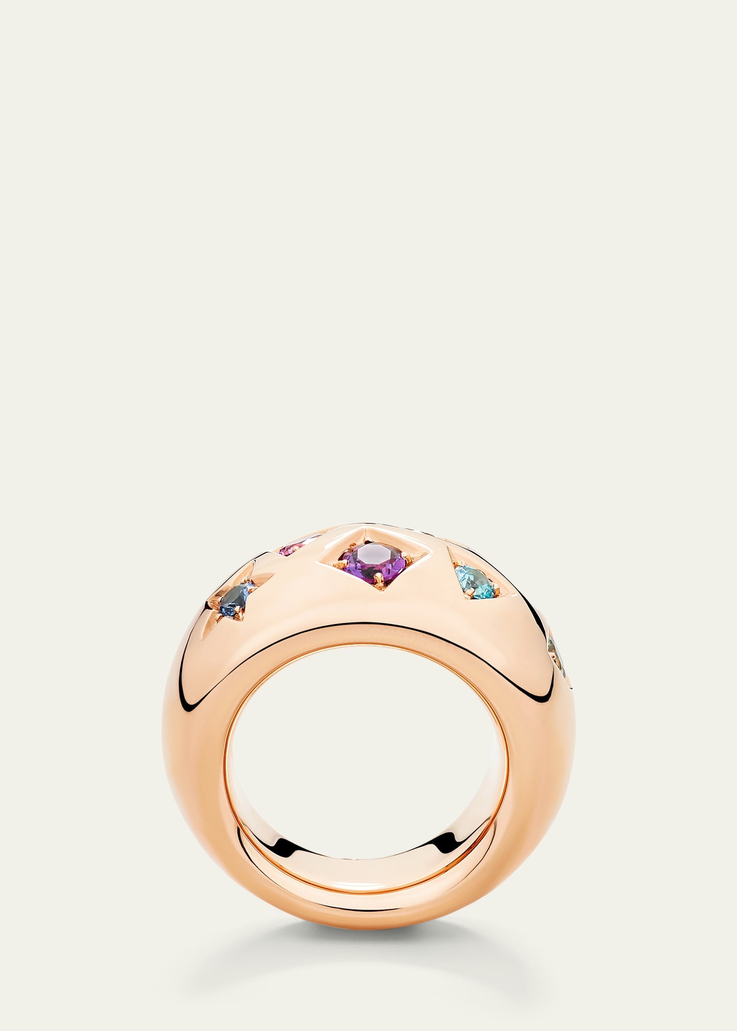 Iconica Dome Ring with Fancy Set Colored Stones - 3