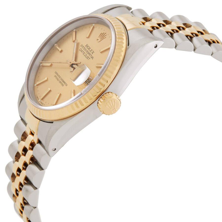 Pre-owned Pre-Owned Rolex Oyster Perpetual Datejust Two-Tone 18kt Gold and Steel Men's Watch 16233J - 2