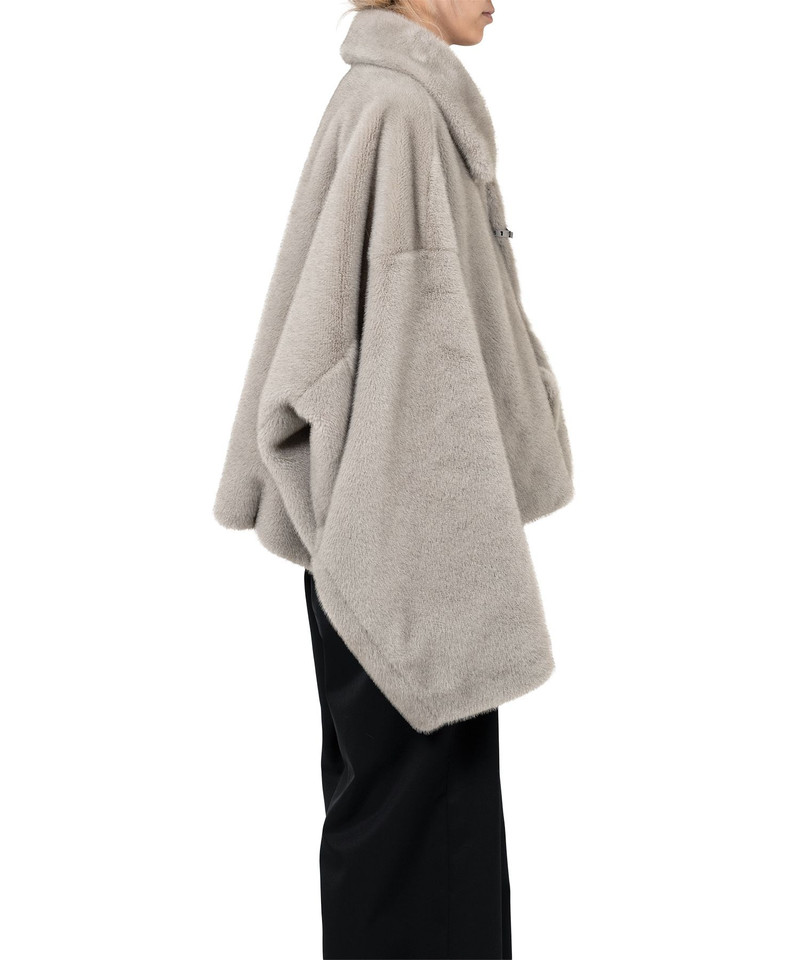 Roll-up Hem Fake Fur Coat 14