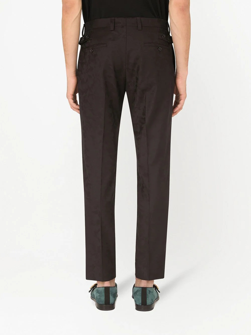 jacquard-pattern cropped trousers - 4