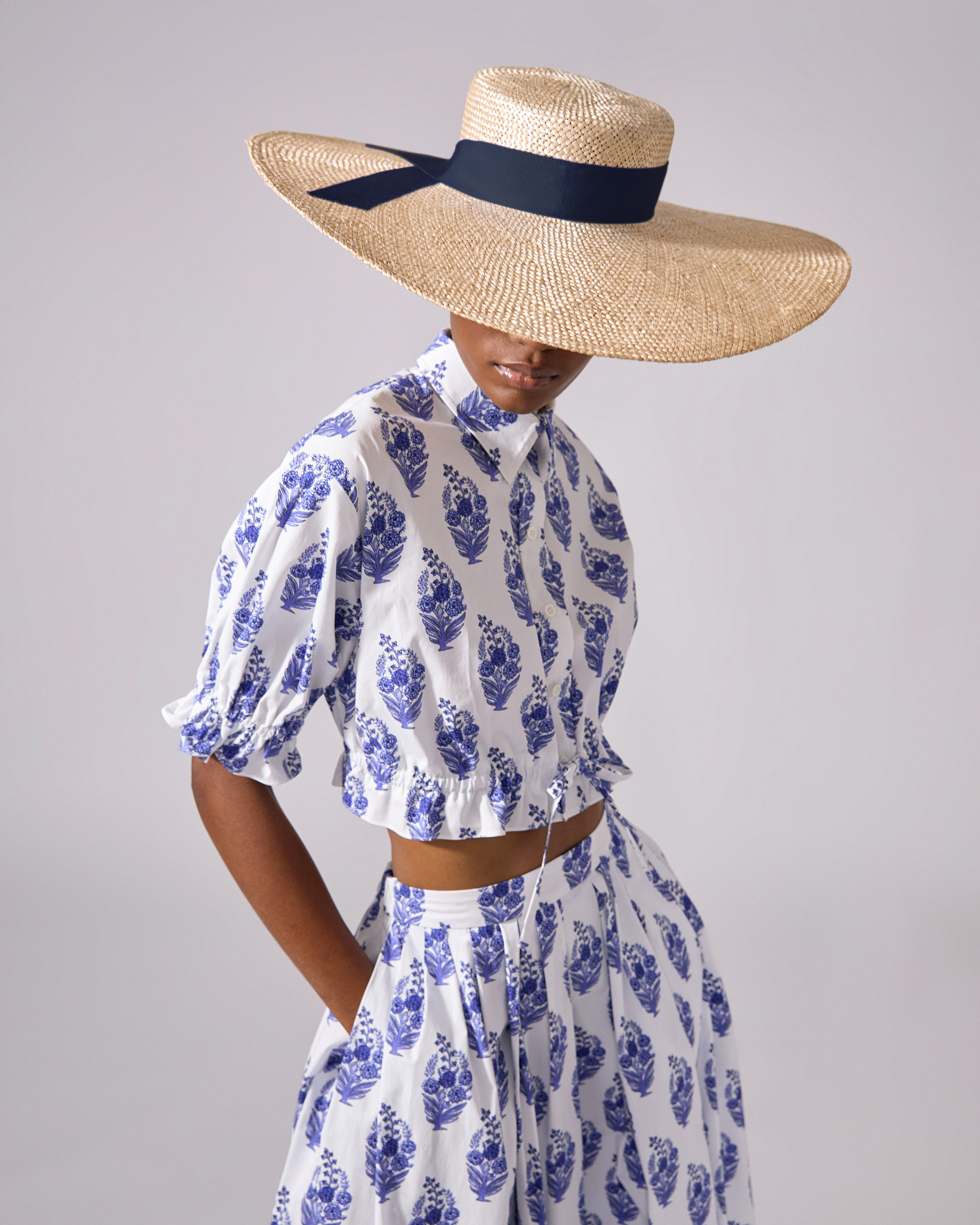 Raffia Ribbon-Tie Hat - 2