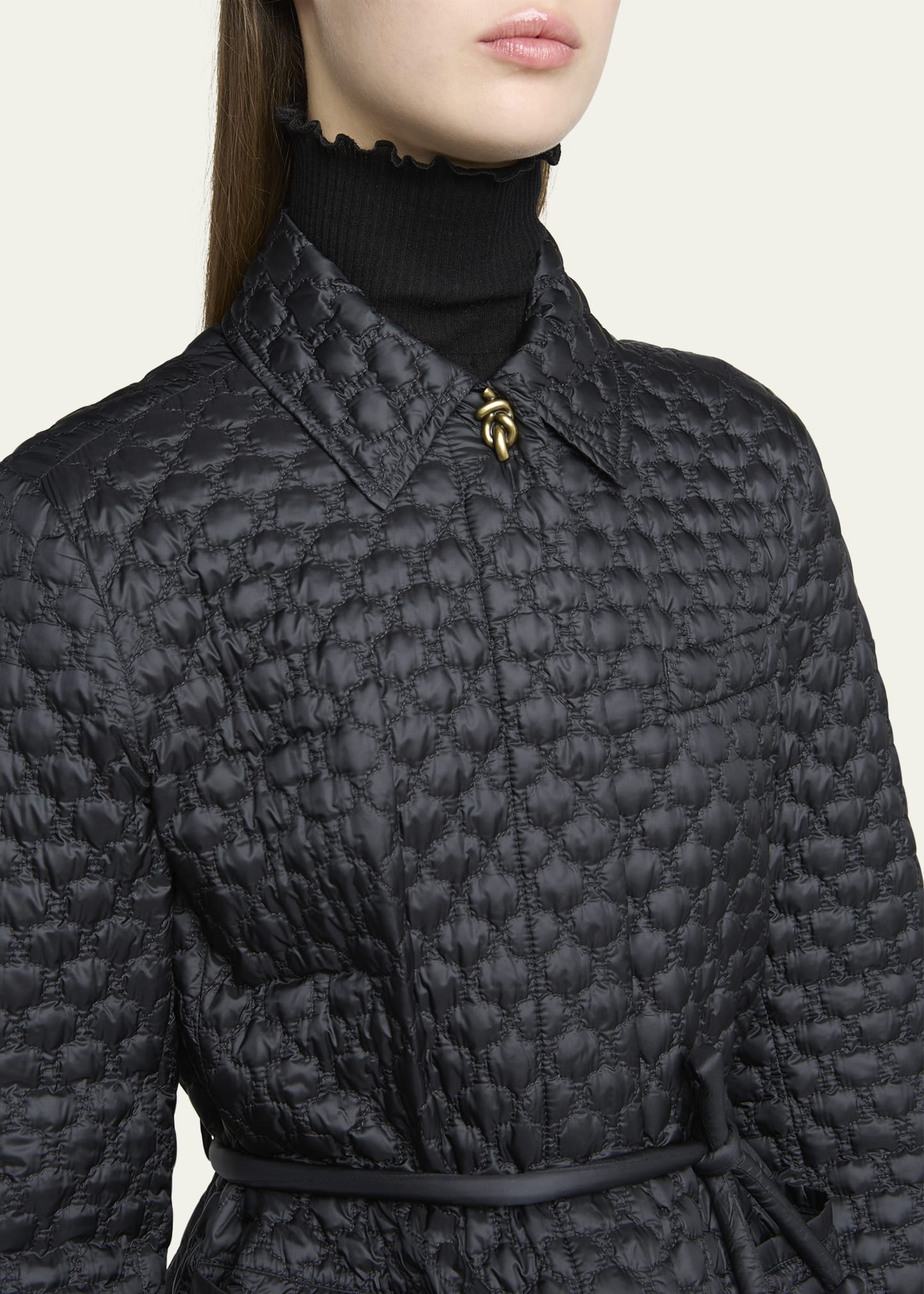Raissac Quilted Long Down Coat - 5