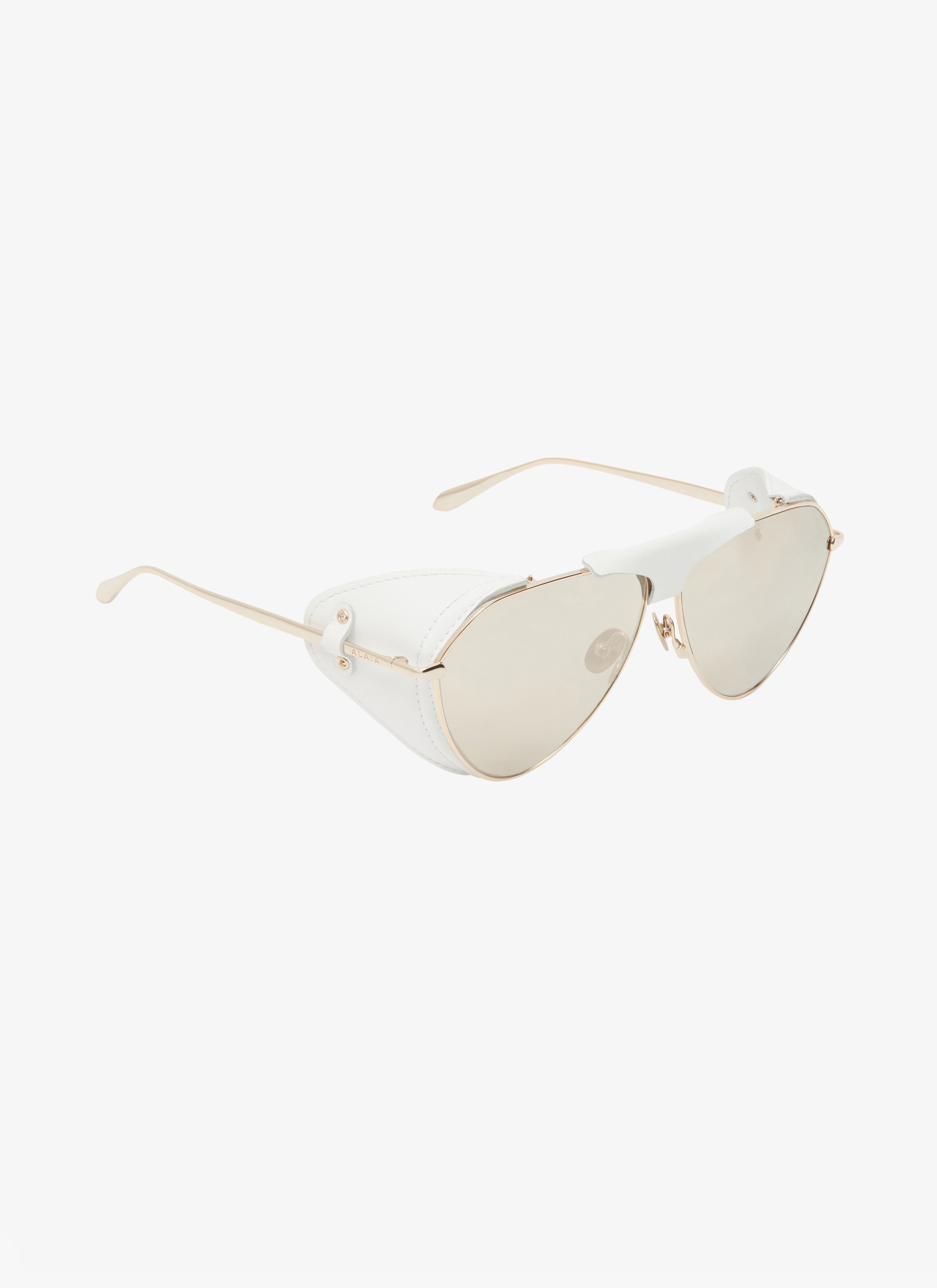 AVIATOR SUNGLASSES IN METAL AND LEATHER - 2