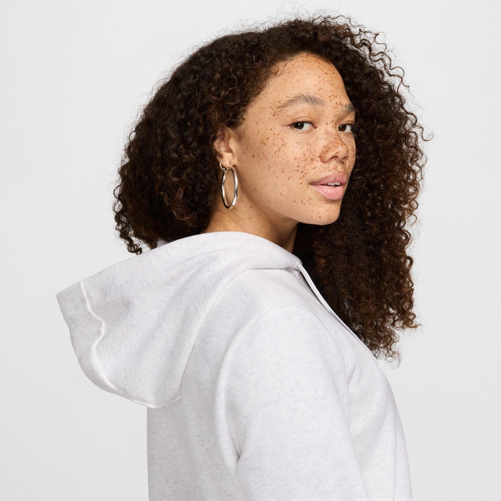 WOMEN'S NIKE SPORTSWEAR LOGO CLUB FLEECE PULLOVER HOODIE - 6