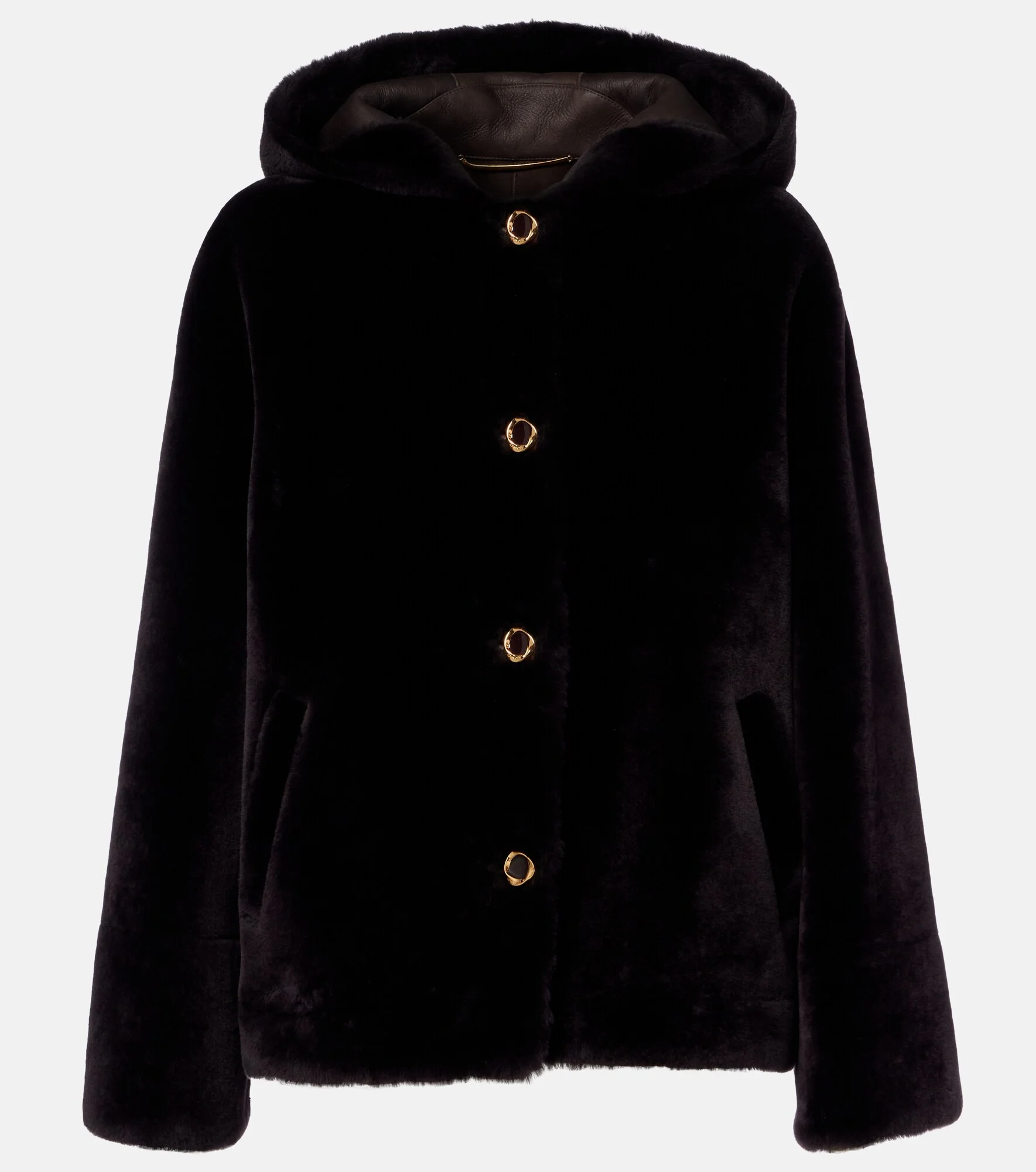 Hooded shearling jacket - 1