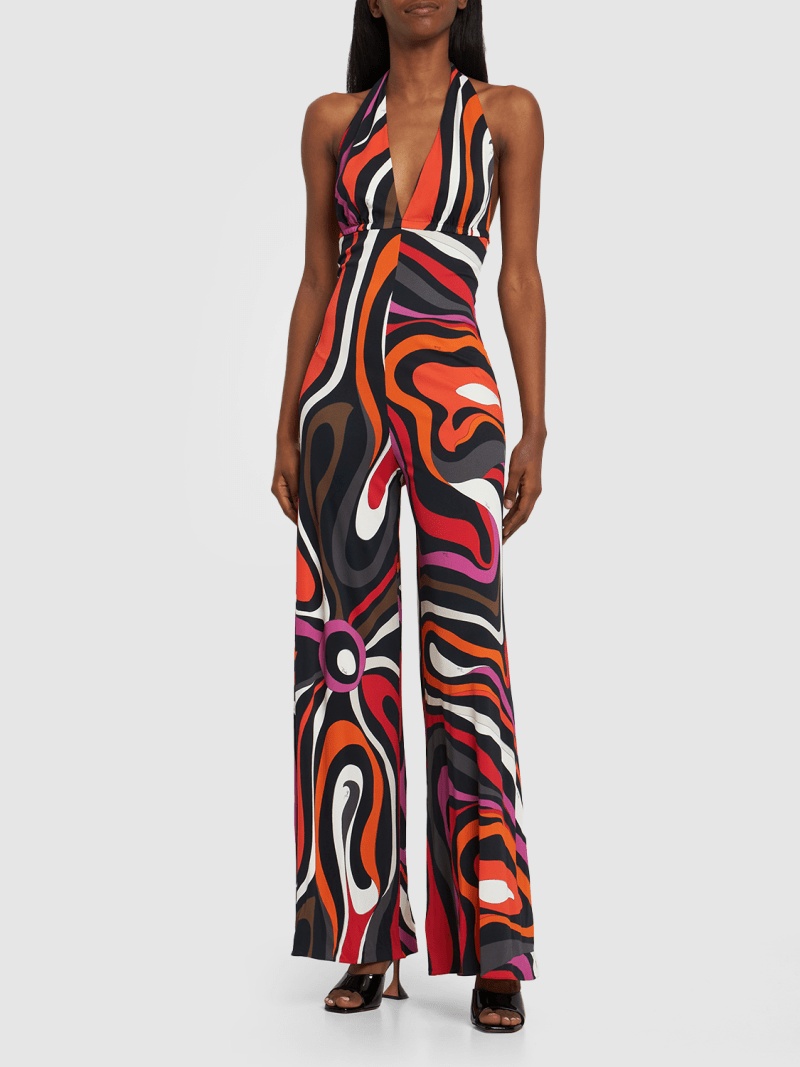 Marmo printed jersey halter jumpsuit - 2