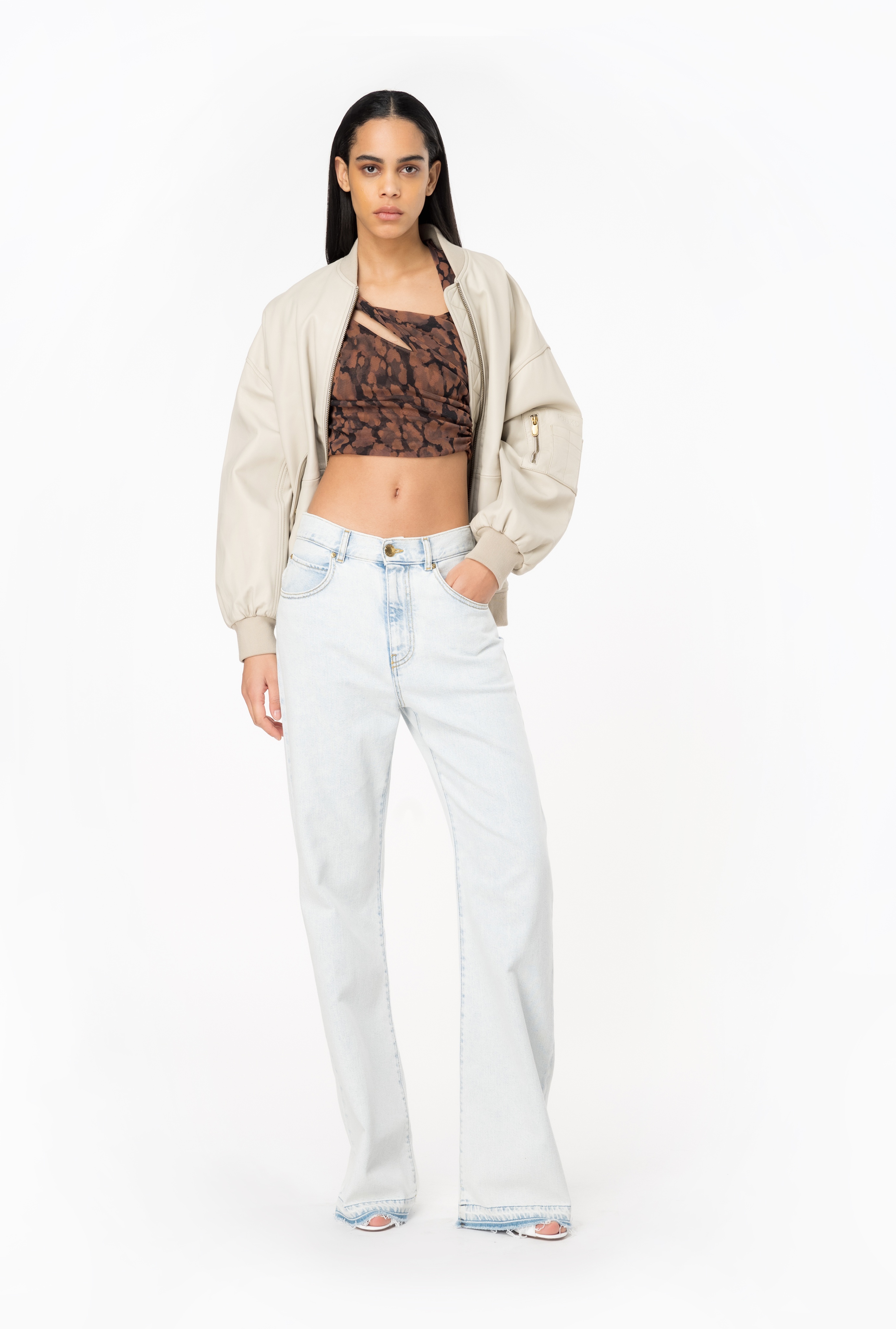 PRINTED TULLE CROP TOP - 3