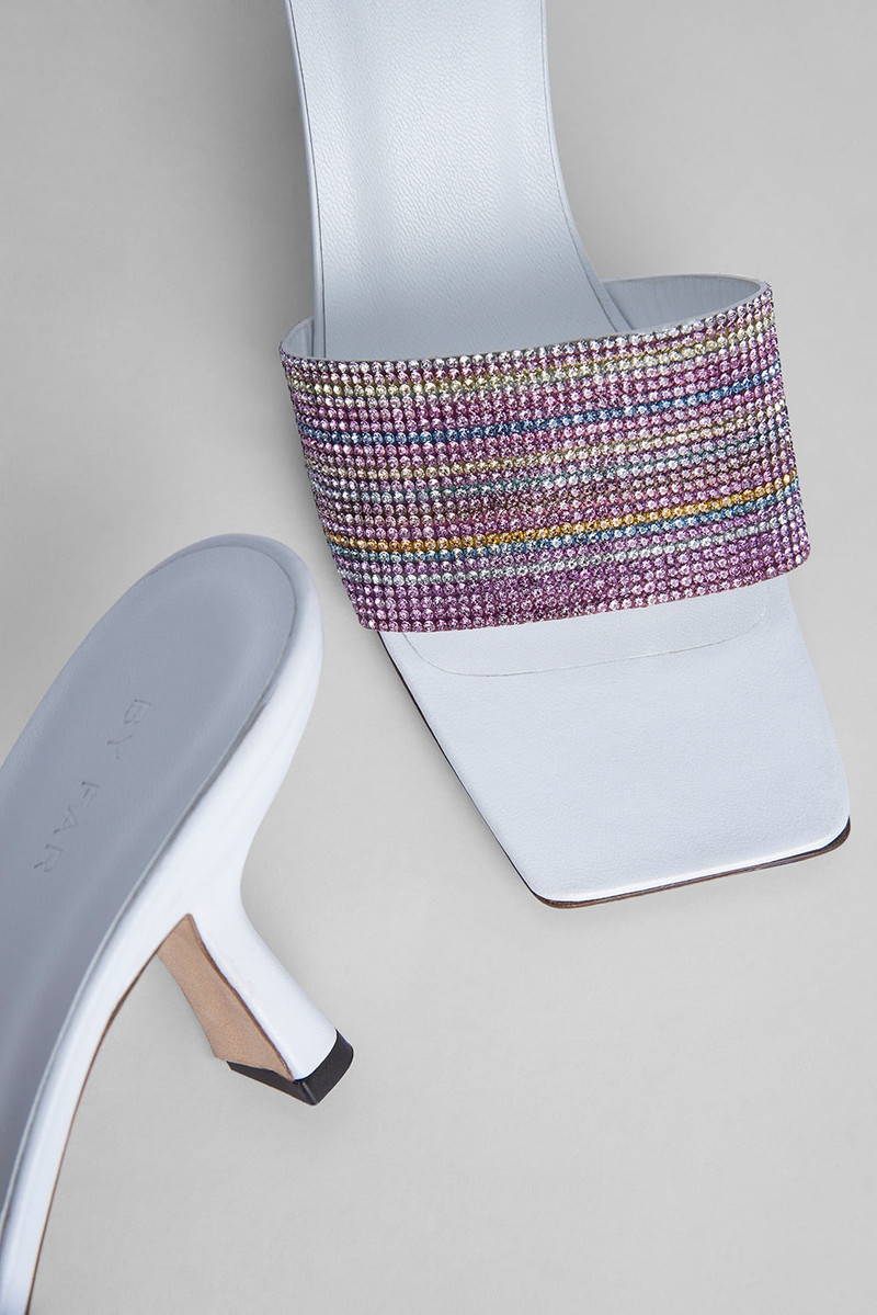 Dylan White Nappa Leather and Crystals 3