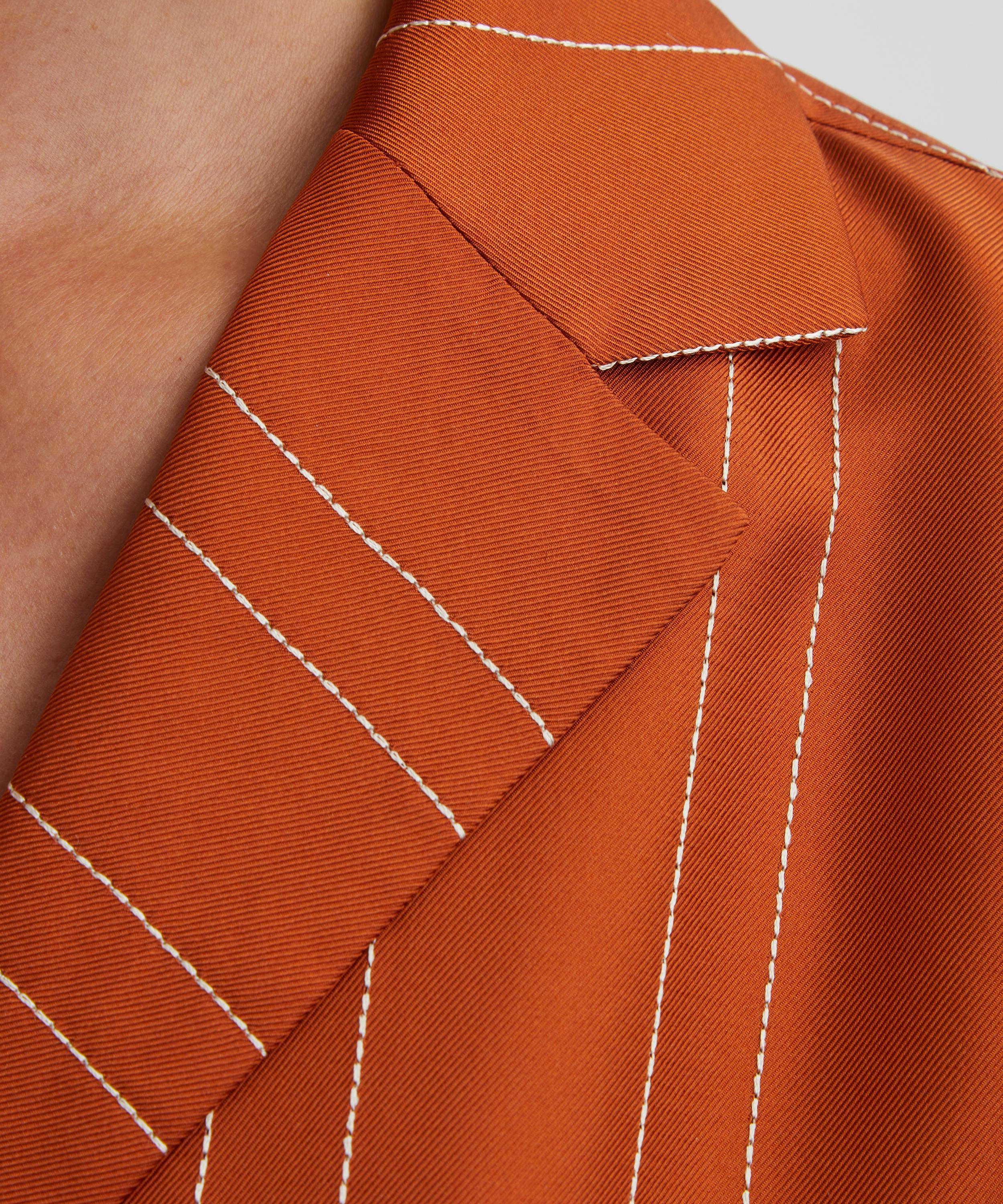 Terracotta Monogram Silk Pyjama Top - 5