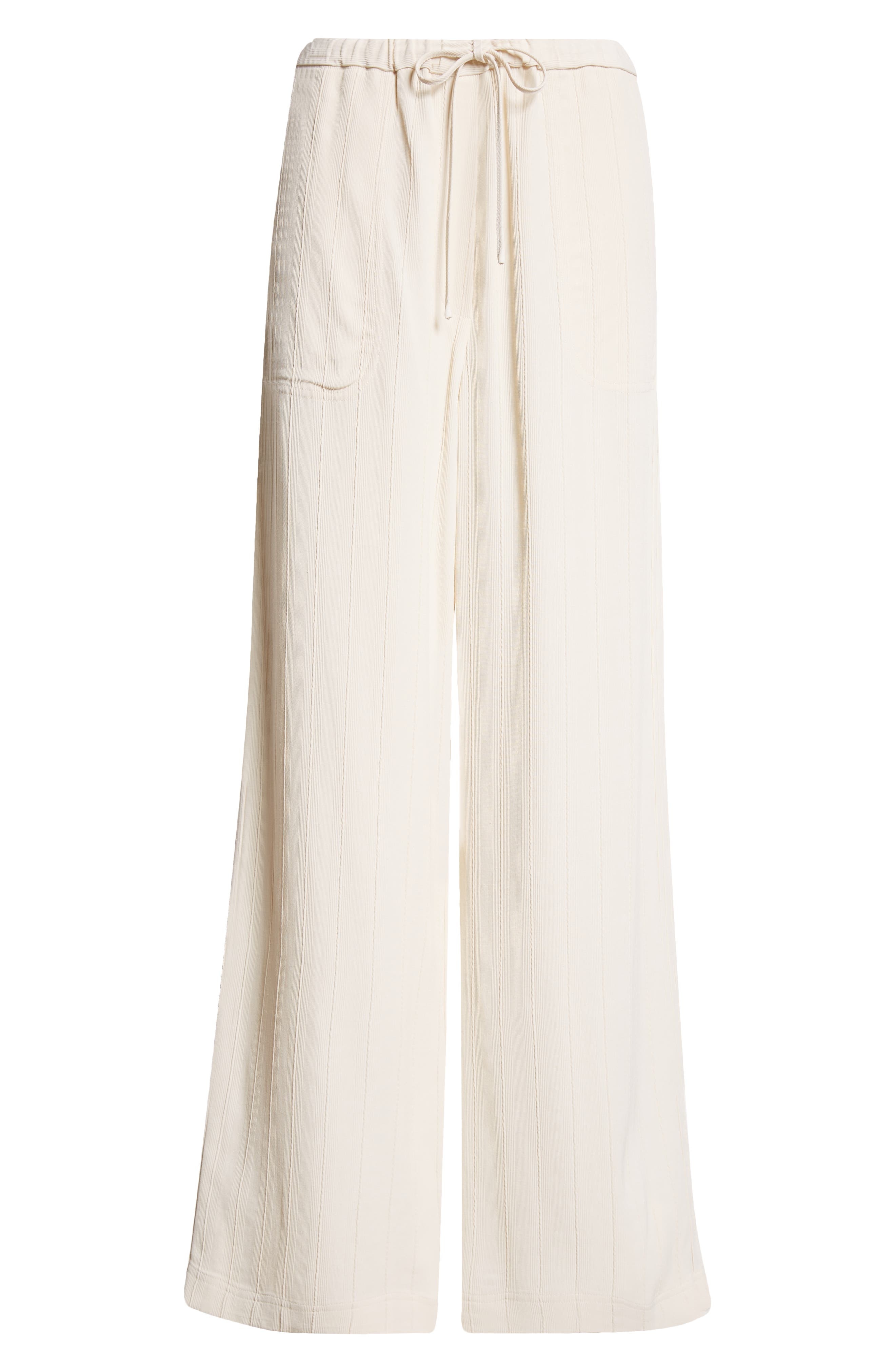 TOTEME Woven Stripe Drawstring Trousers in Ecru at Nordstrom - 5