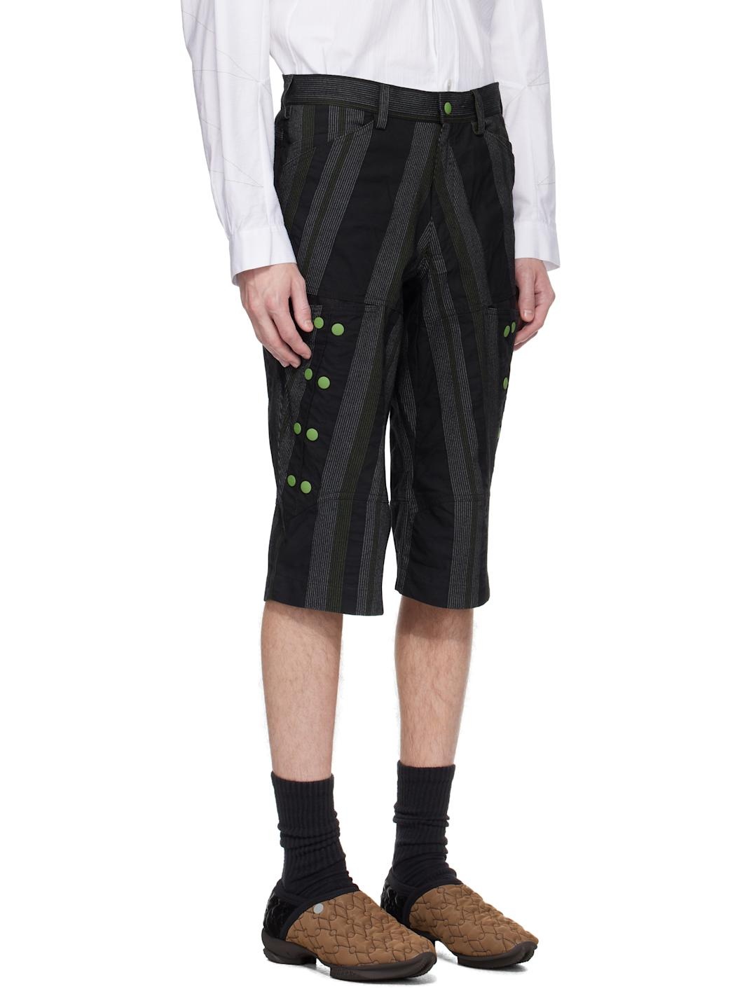 Black & Green Inex Snap Shorts - 2