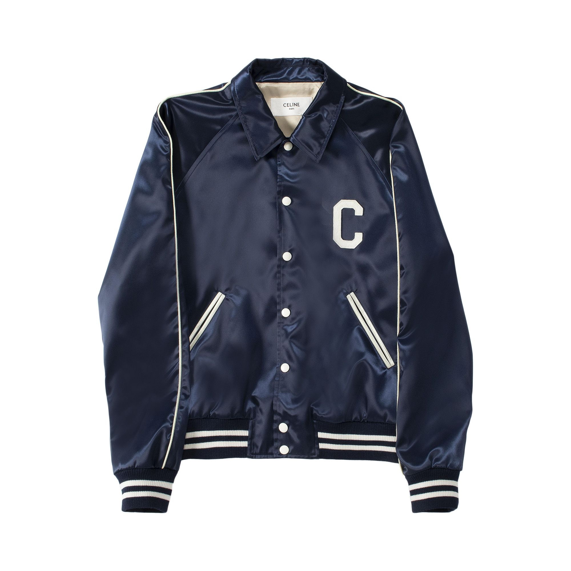 CELINE Teddy Collar Shirt 'Navy Blue' - 1