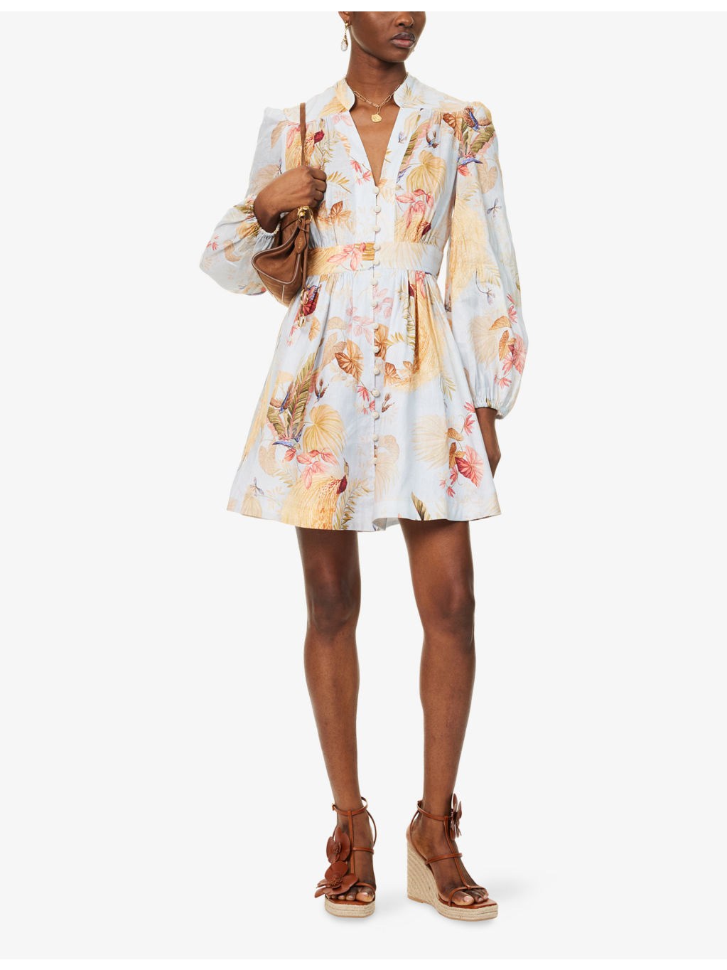 Ascension Plunge Linen Mini Dress - 2