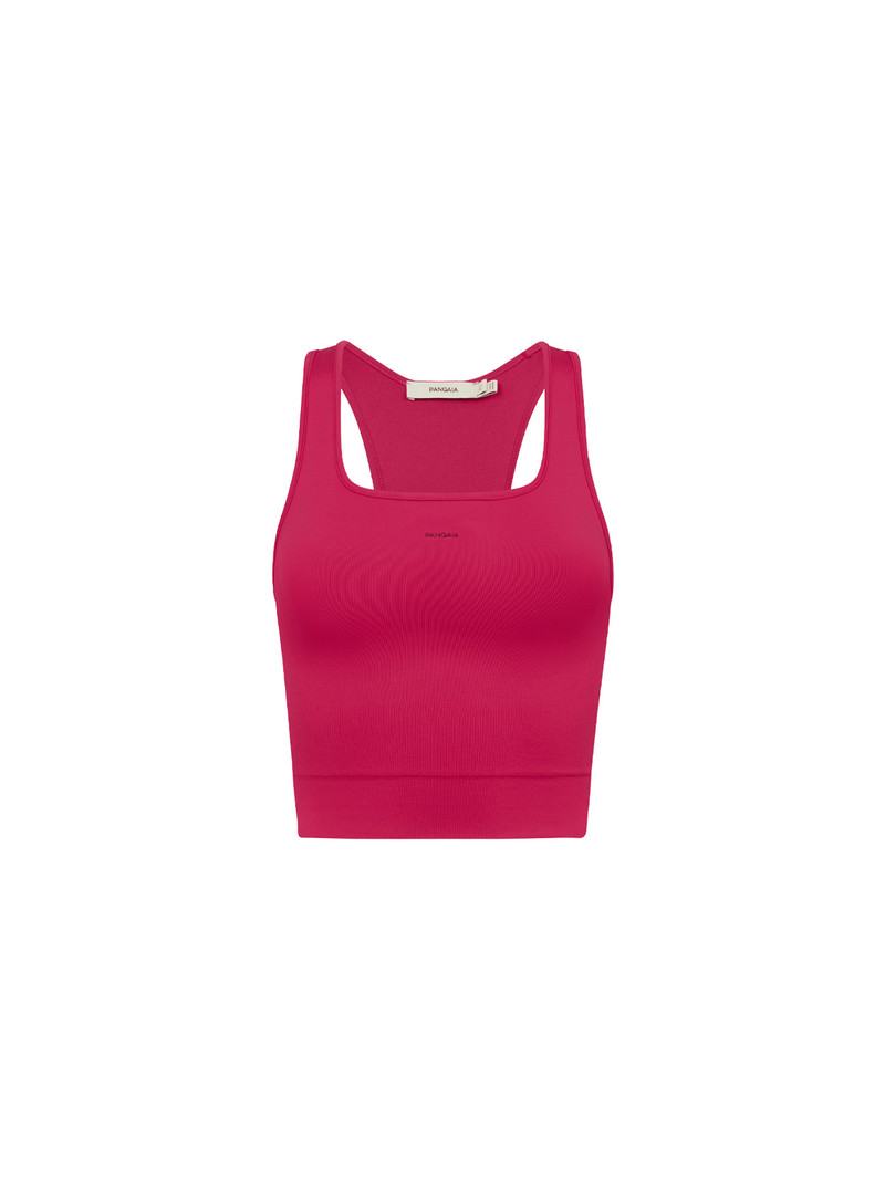 Womens 99% Bio-Based Compressive Ribbed Tank Top - Acai Pink 1