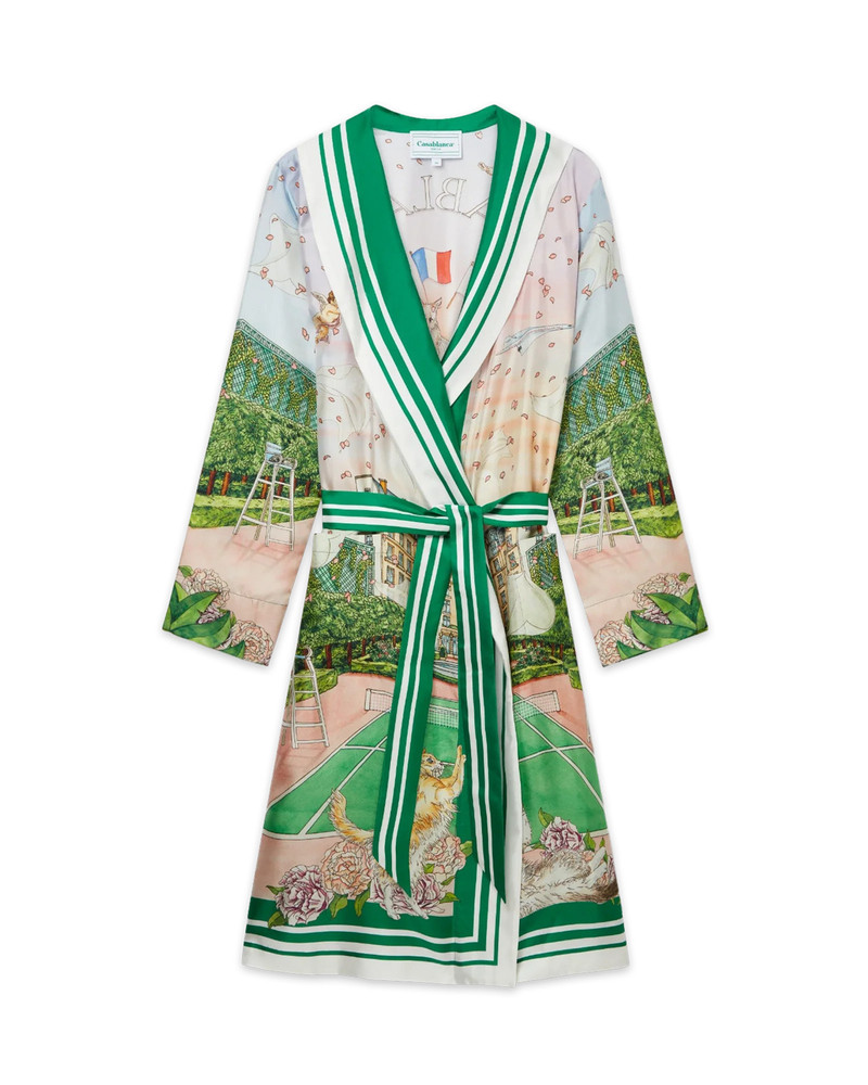 Tennis Club Prive Printed Silk Robe 1
