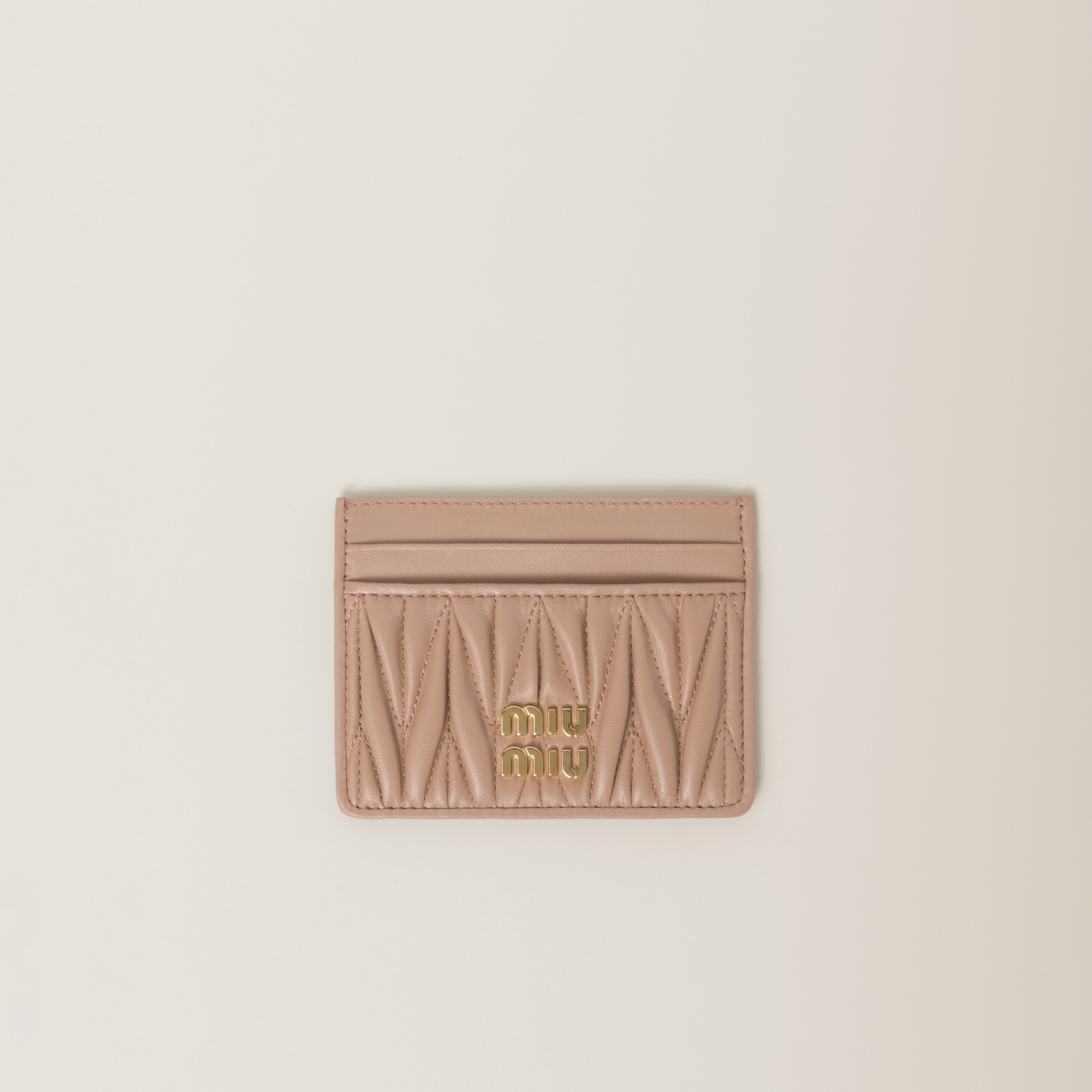 Matelassé nappa leather card holder - 1