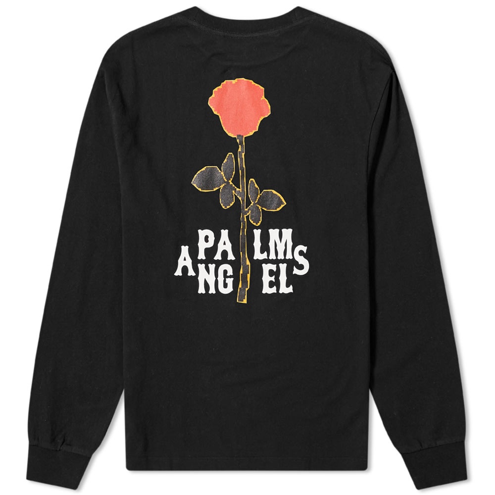 Palm Angels Long Sleeve Rose Back Print Tee - 2