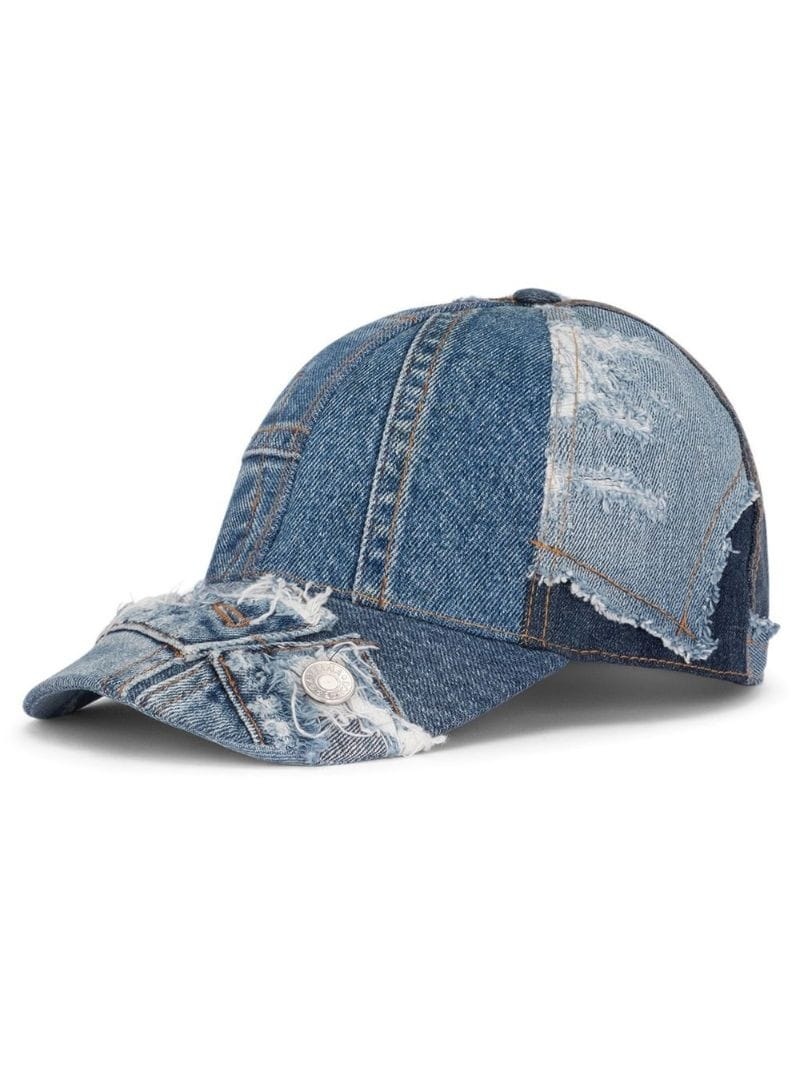 denim-patchwork hat - 1