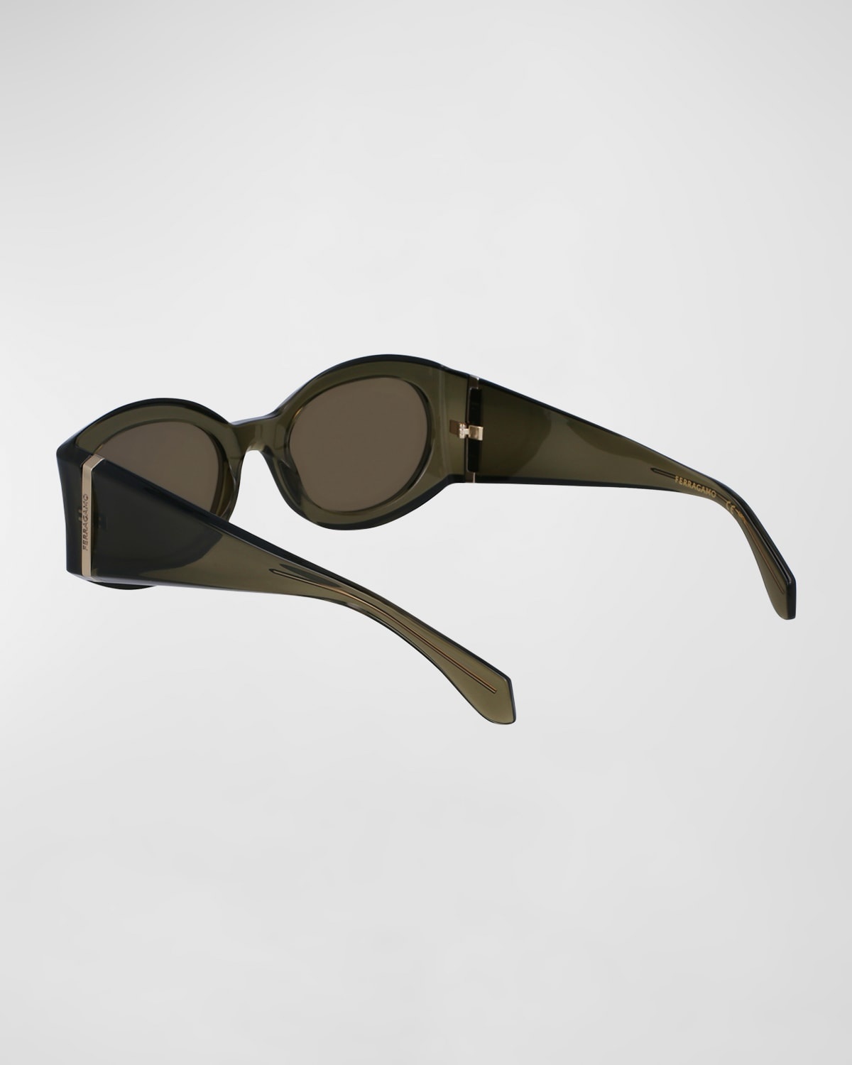 Sculptural Plastic Oval Sunglasses - 2