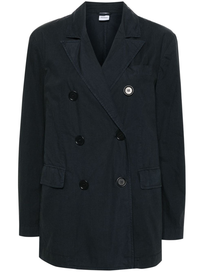 double-breasted cotton blazer 1