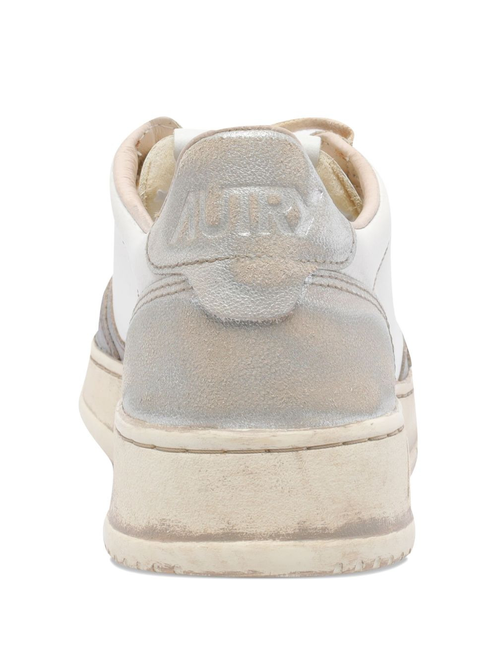 leather logo sneakers - 3