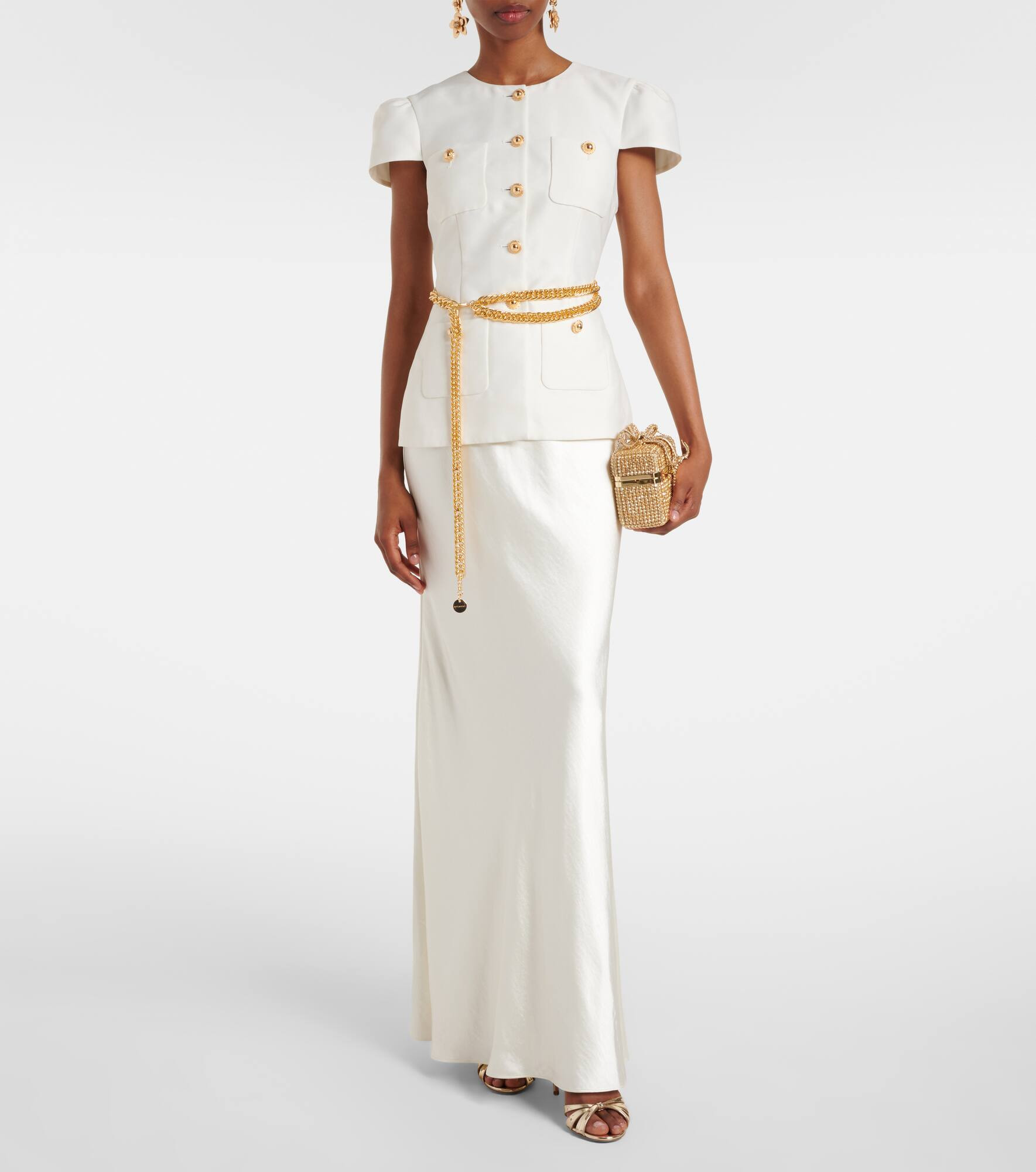 Belted taffeta maxi dress - 2