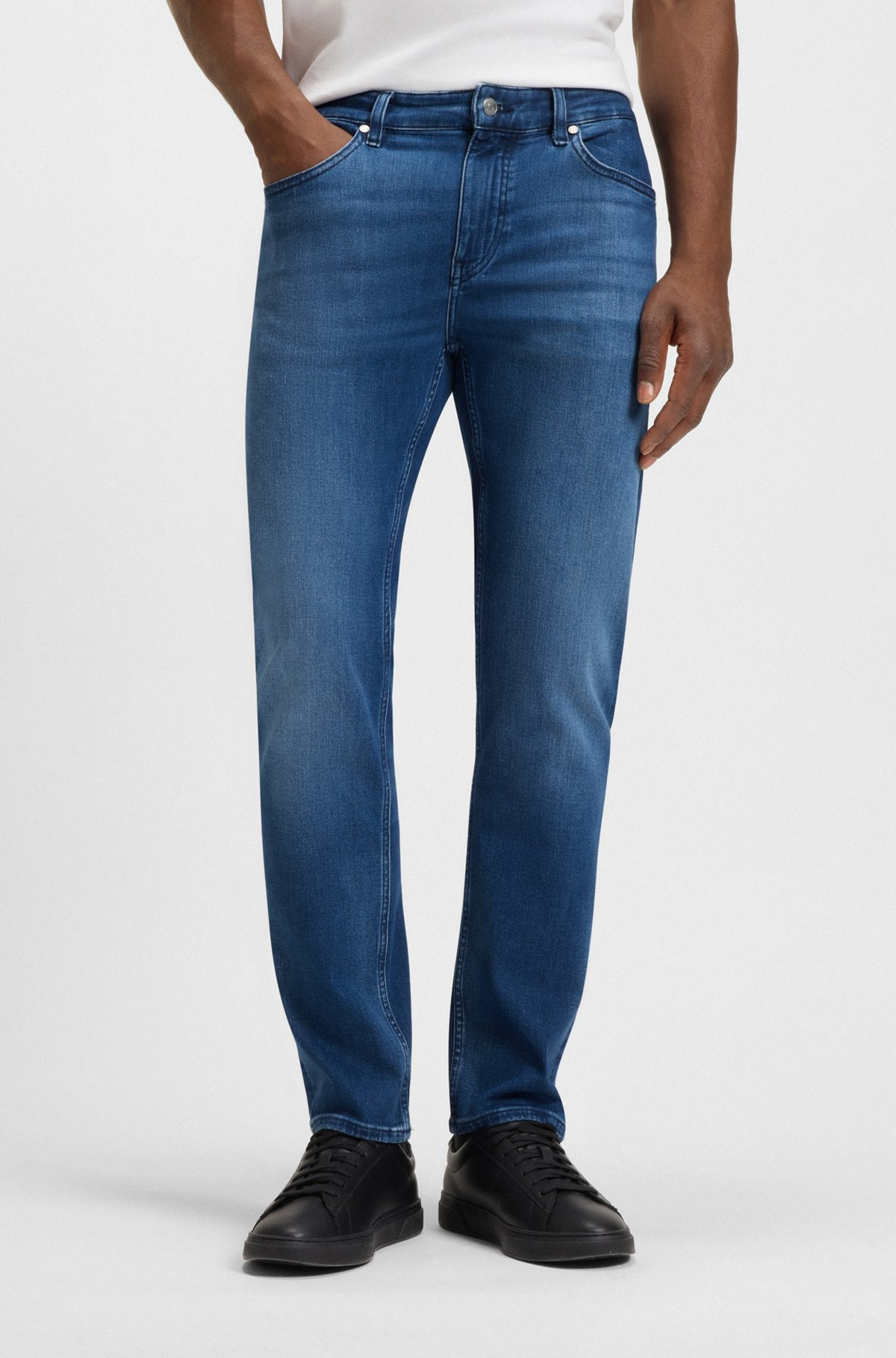 DELAWARE SLIM-FIT JEANS IN BLUE CASHMERE-TOUCH DENIM - 2
