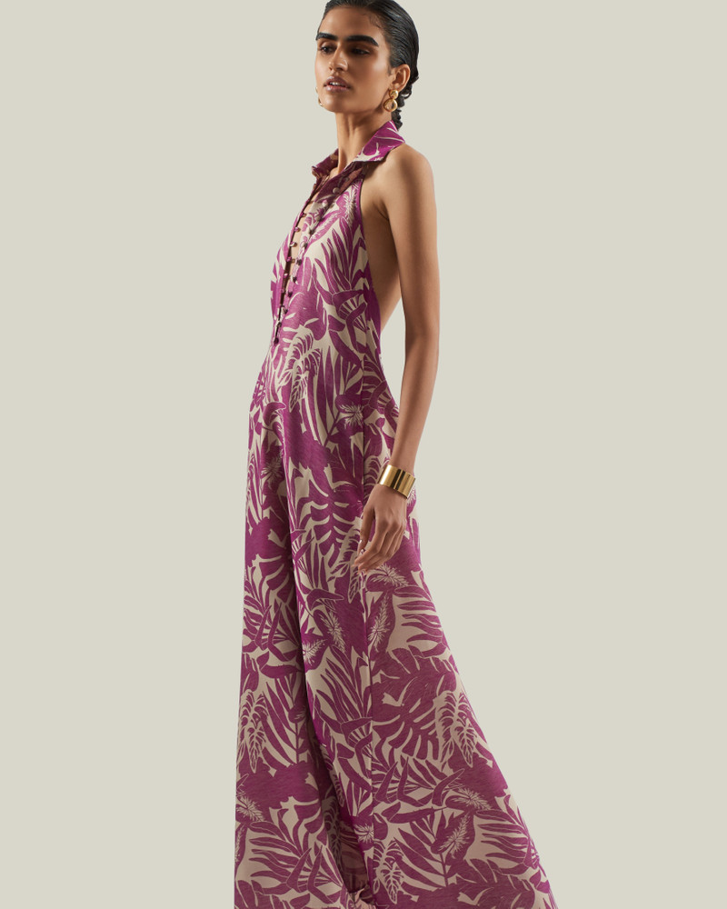 Barbara Tropical Dress in Plum 5
