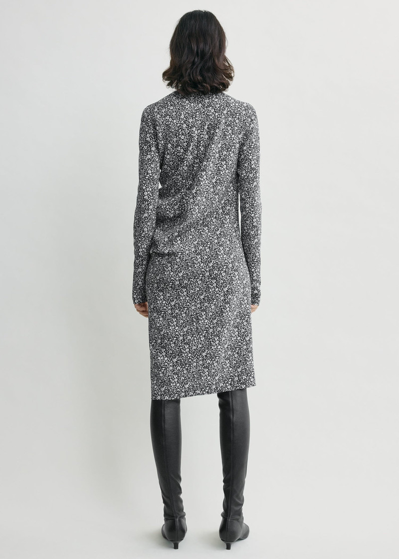 Floral twist dress black/white 4