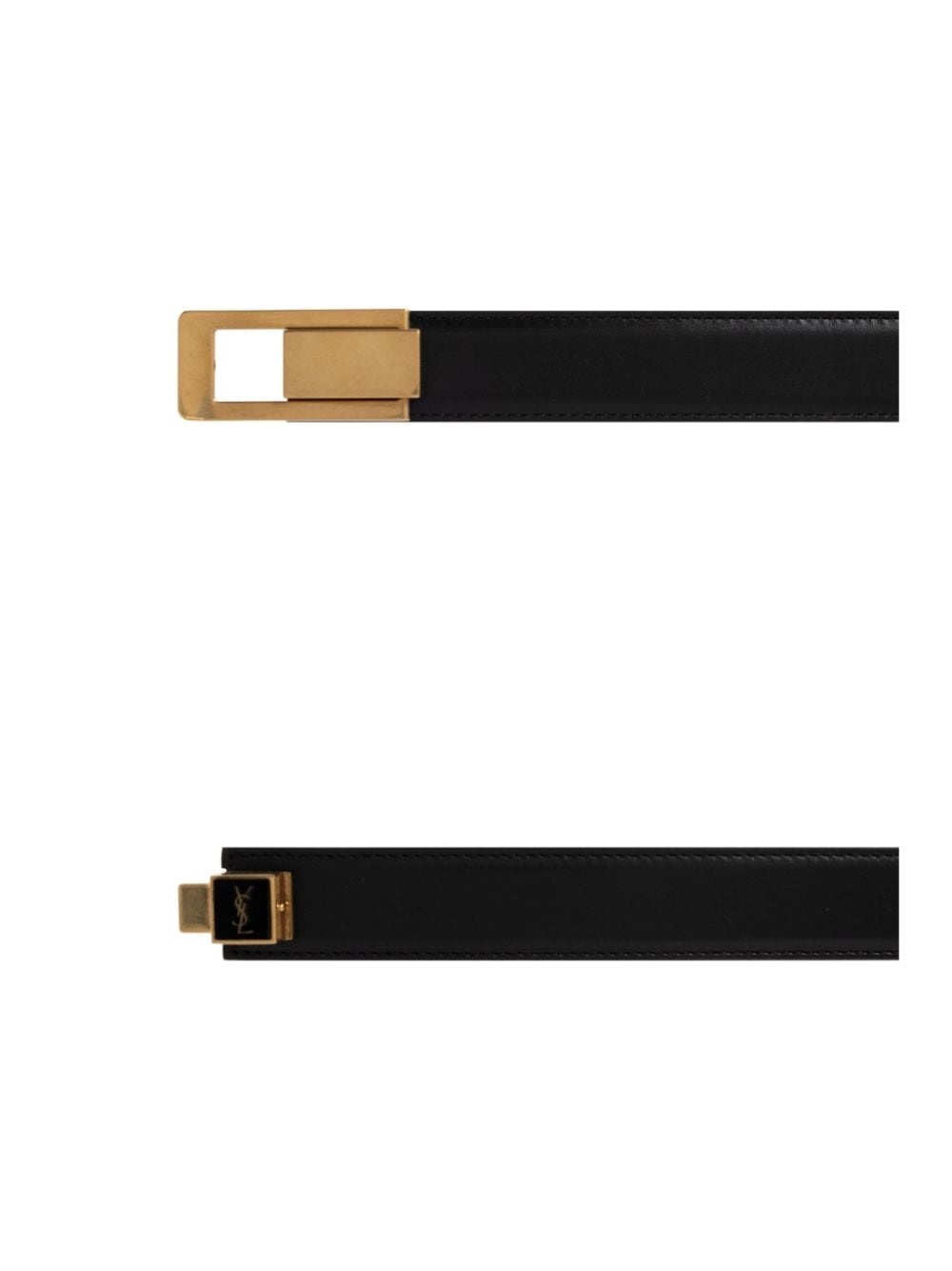 gold-tone buckle leather belt - 4