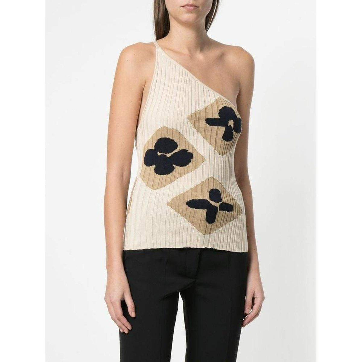 Rib Knit One Shoulder La Maille Caldu Top - 2