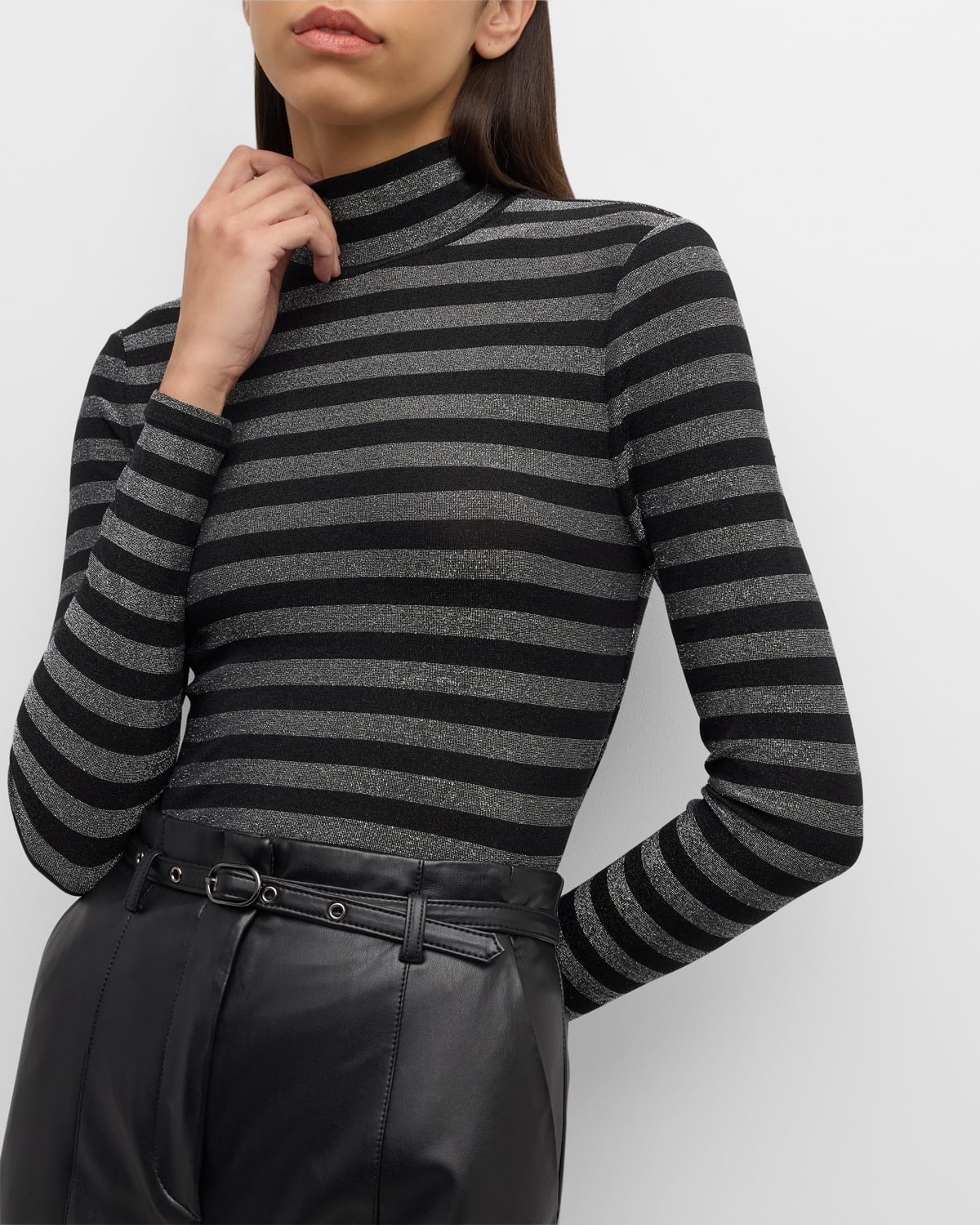 Nate Stripe Turtleneck Top - 7