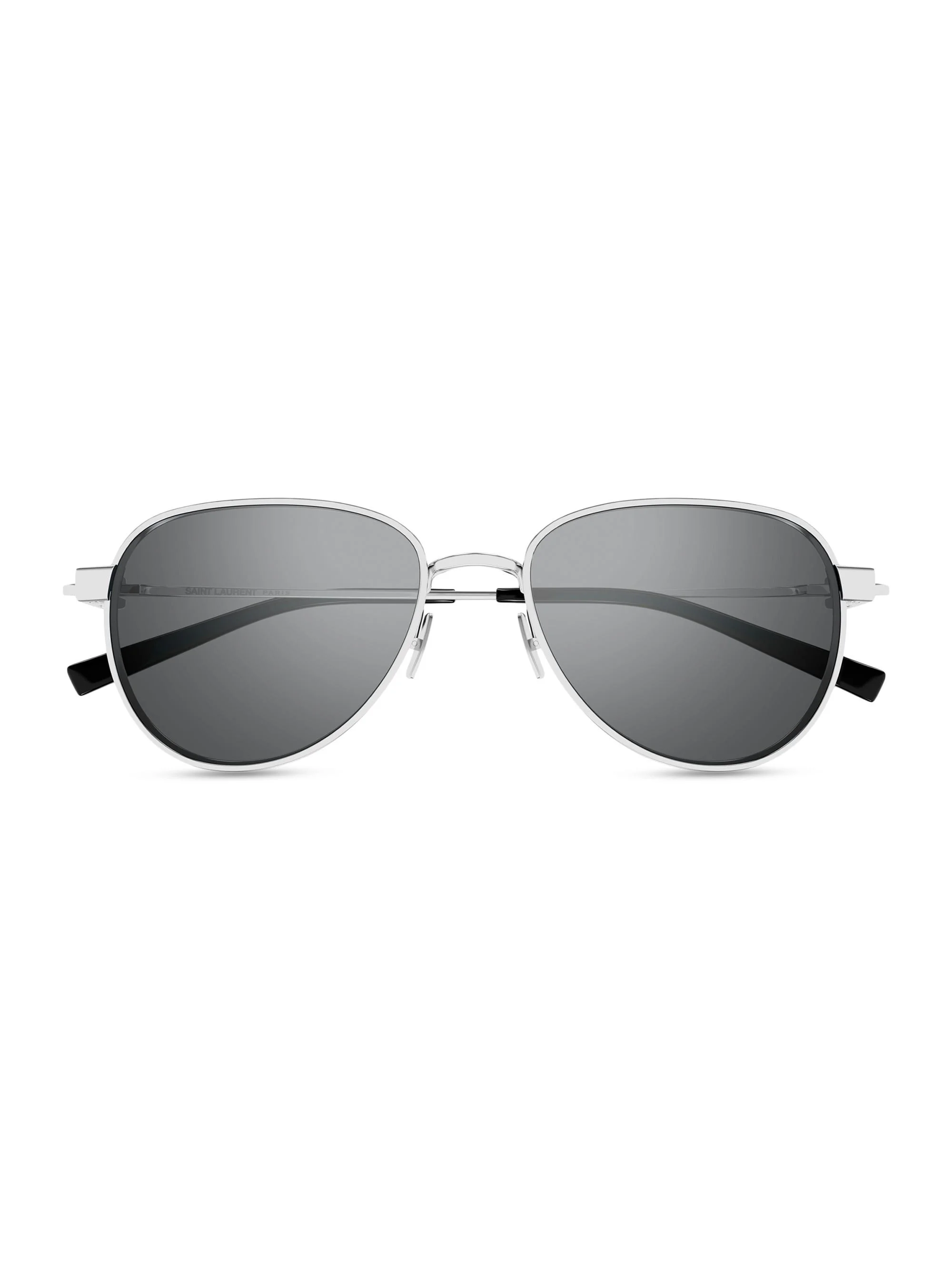 Men's 53MM Round Metal Sunglasses - Silver Black - 1
