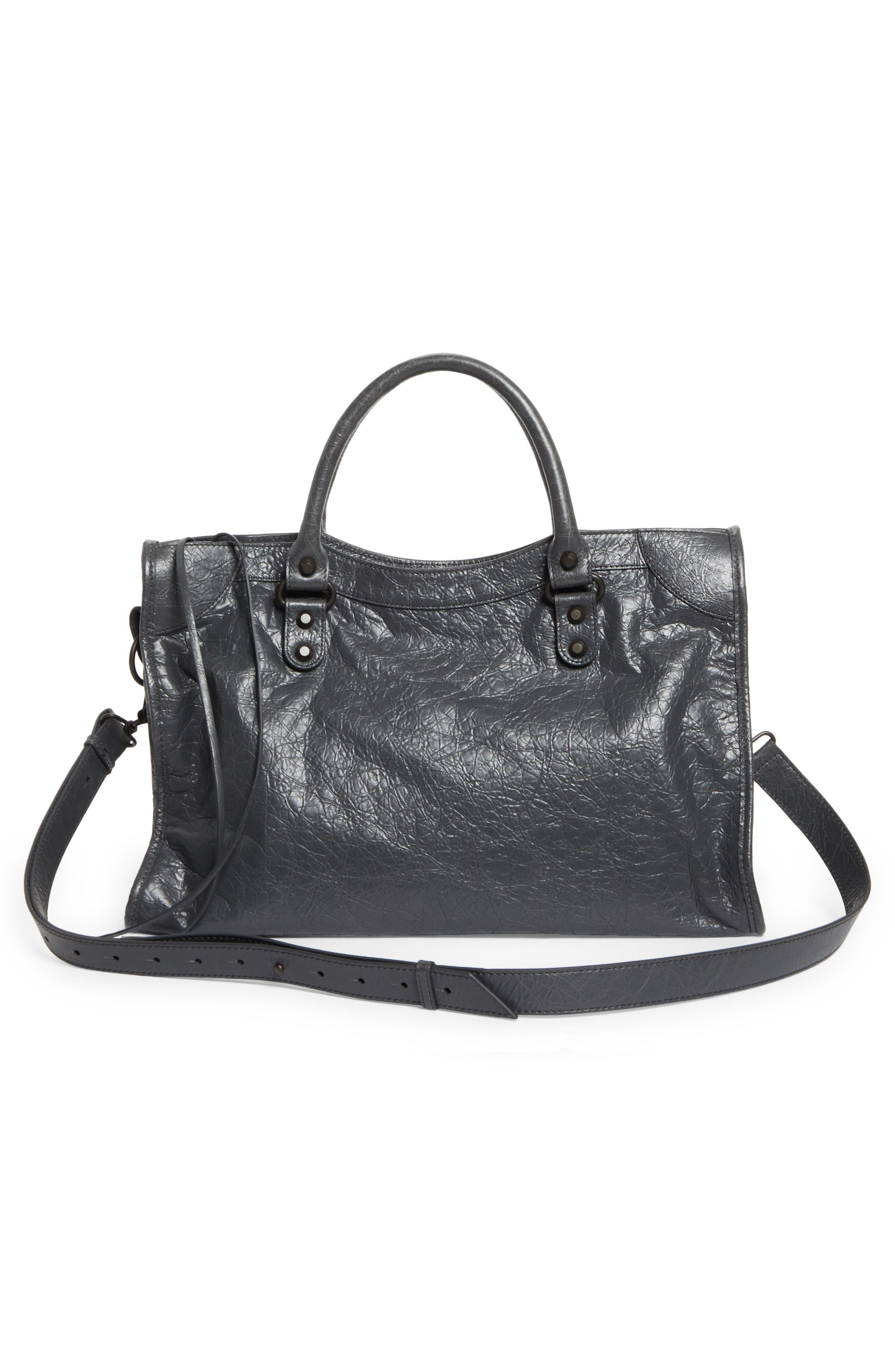 Balenciaga Medium Le City Leather Satchel in 1251 Volcanic Rock at Nordstrom - 4
