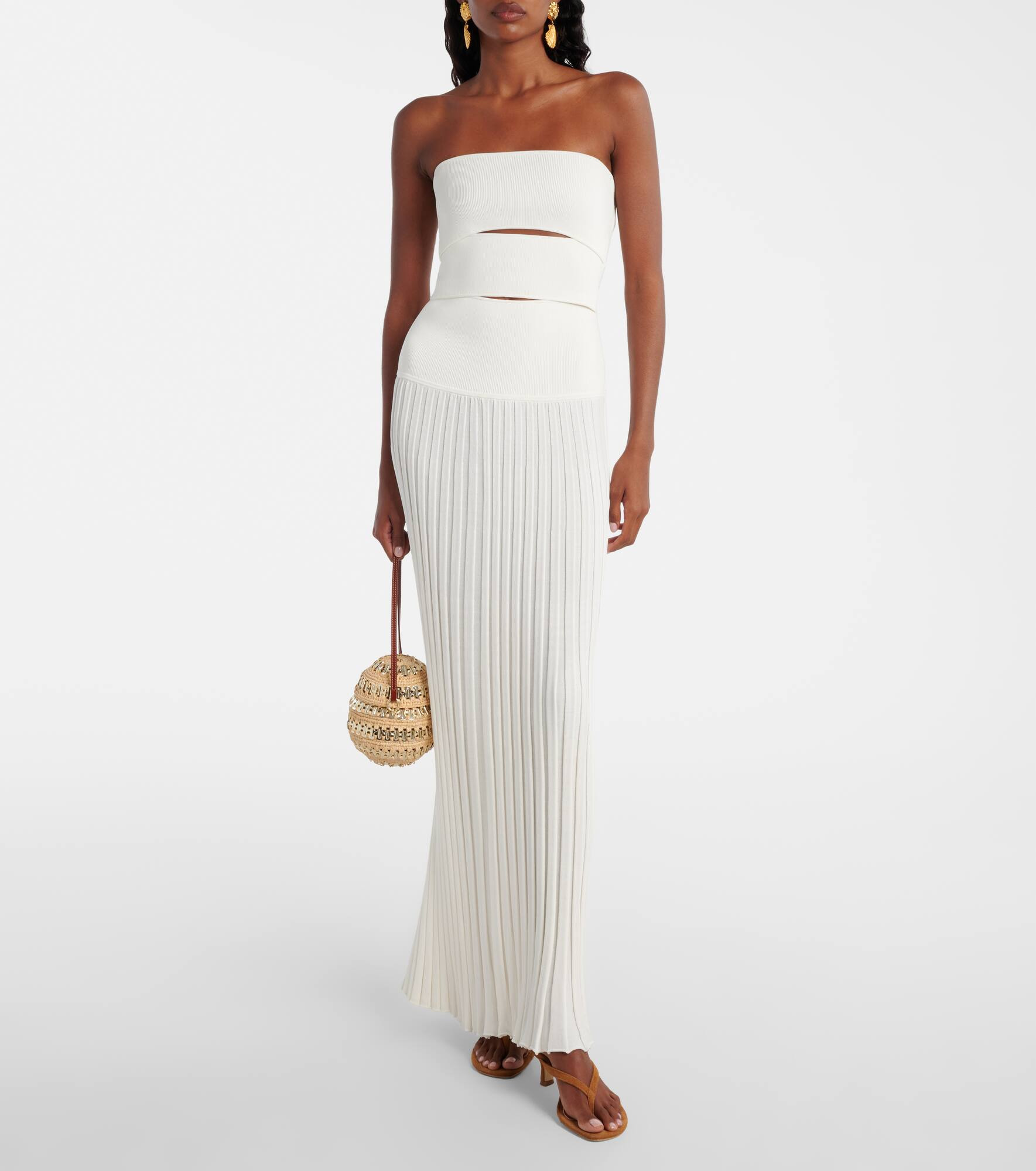 Slash cutout ribbed-knit maxi dress - 2