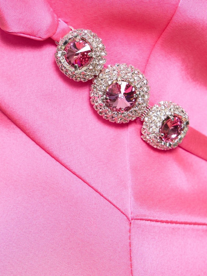 Satin gown w/ crystal straps 4