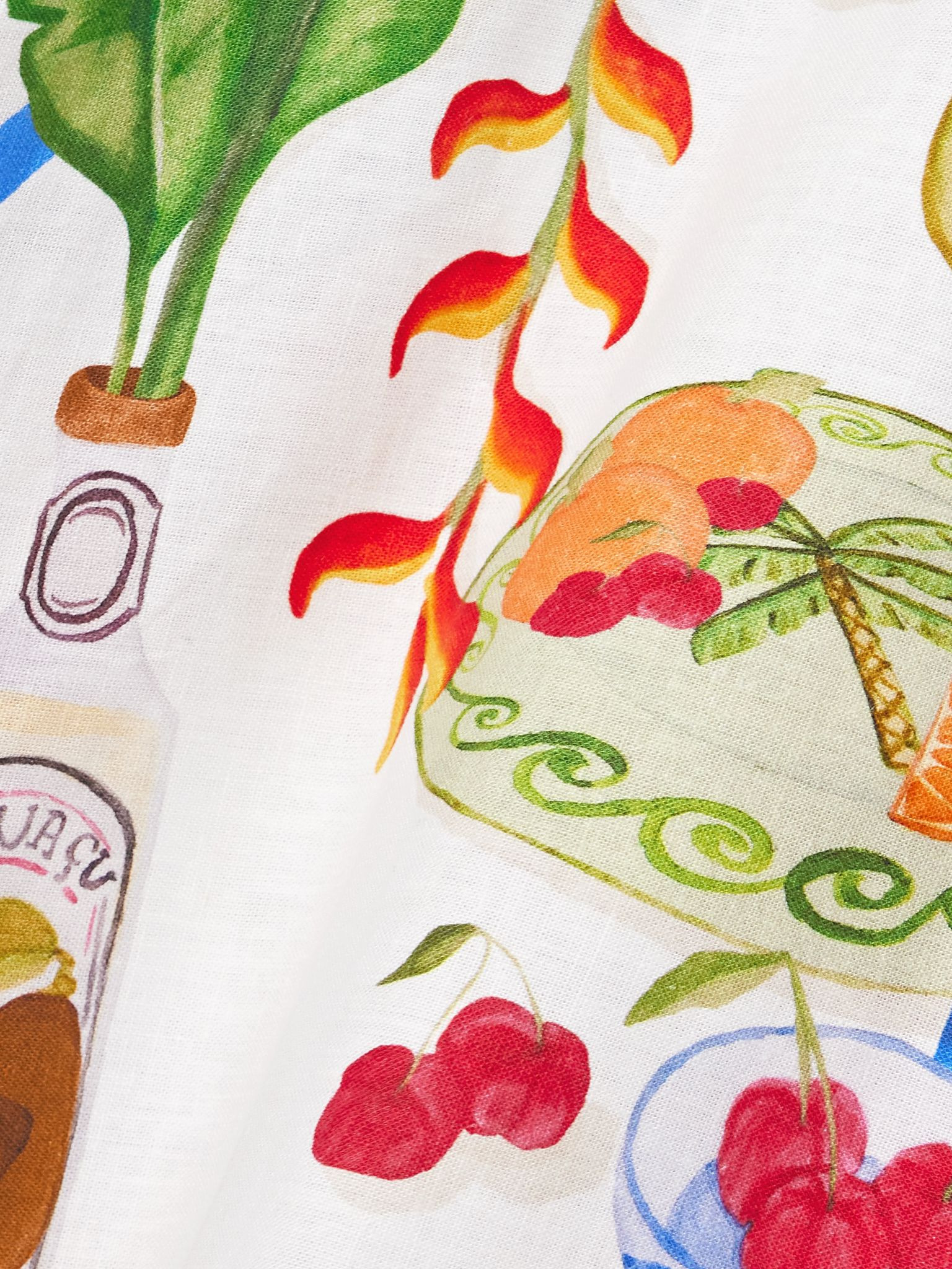 Printed linen-blend midi skirt Multi - 4