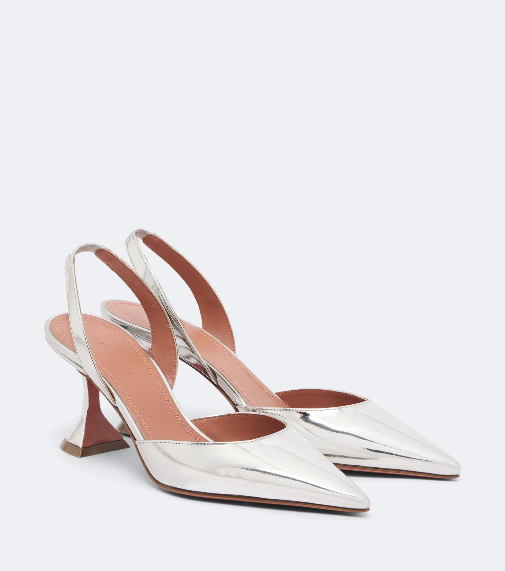 Holli mirrored leather slingback pumps - 1
