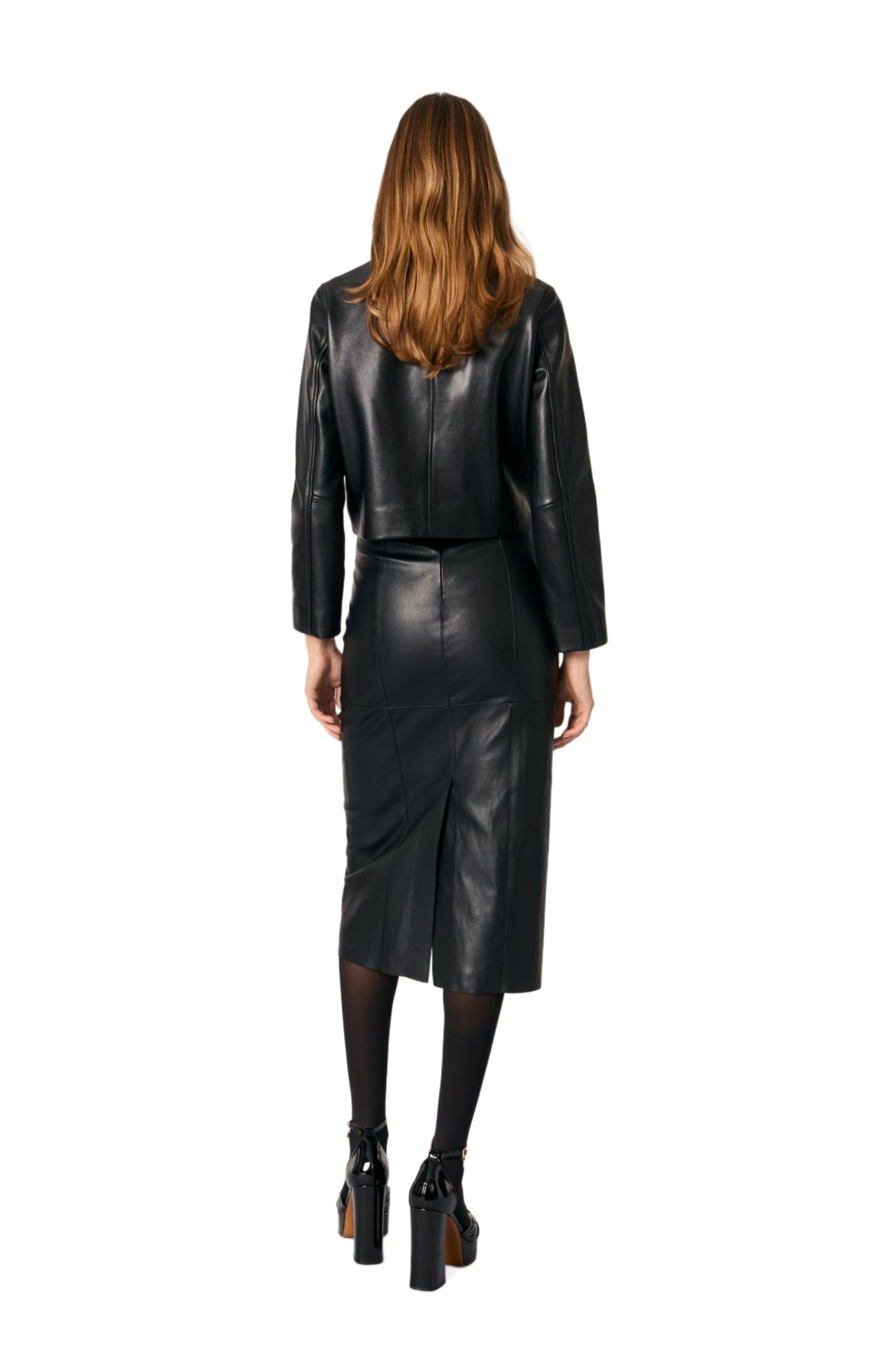 maje Cropped leather jacket in Black at Nordstrom - 2