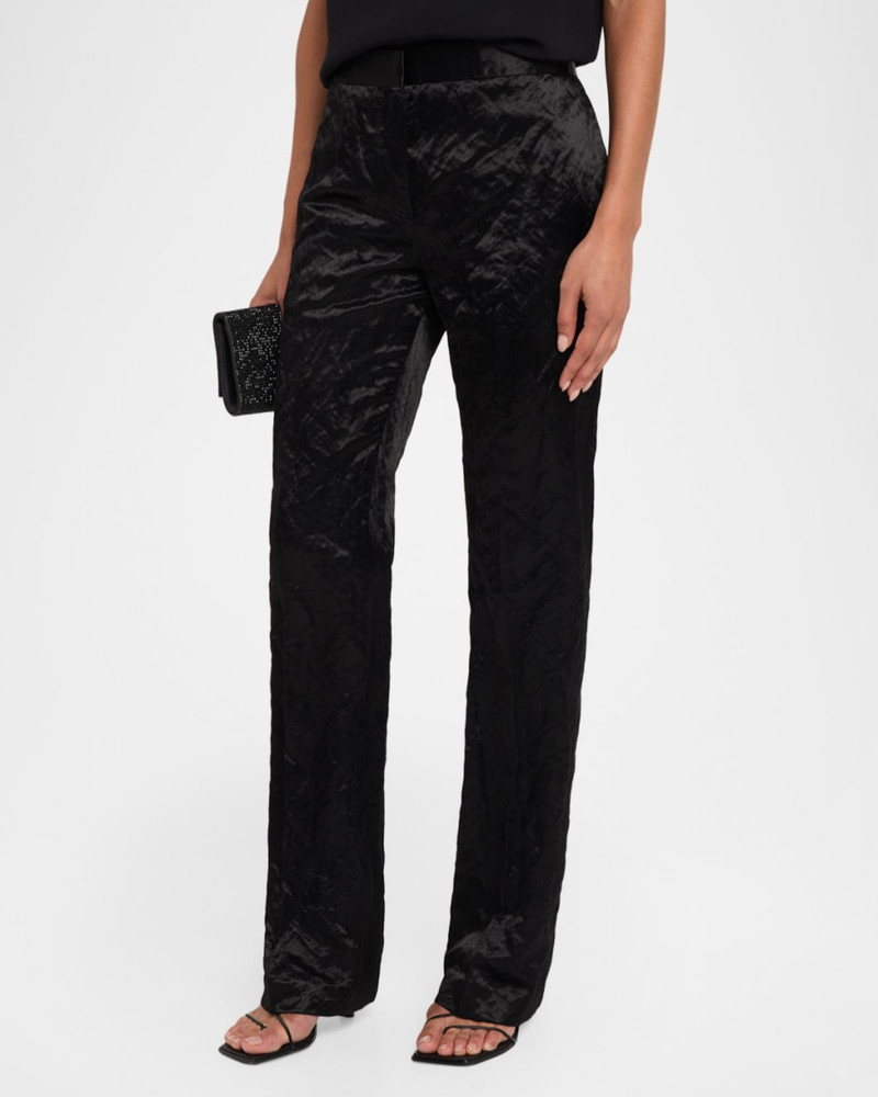 Cameron Crinkled Velvet Slim-Leg Trousers 4