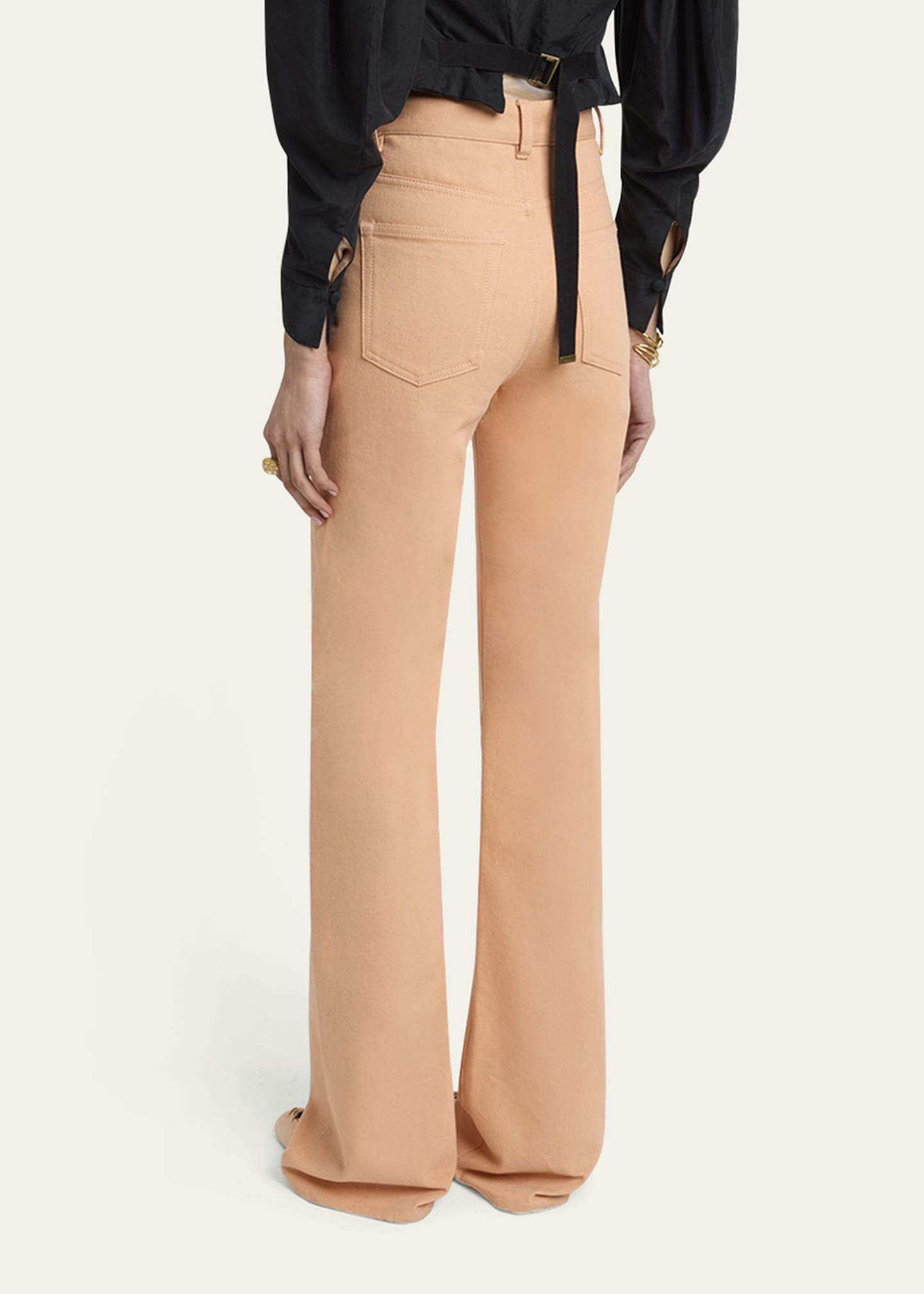 High Rise Flared Jeans, Pink - 3
