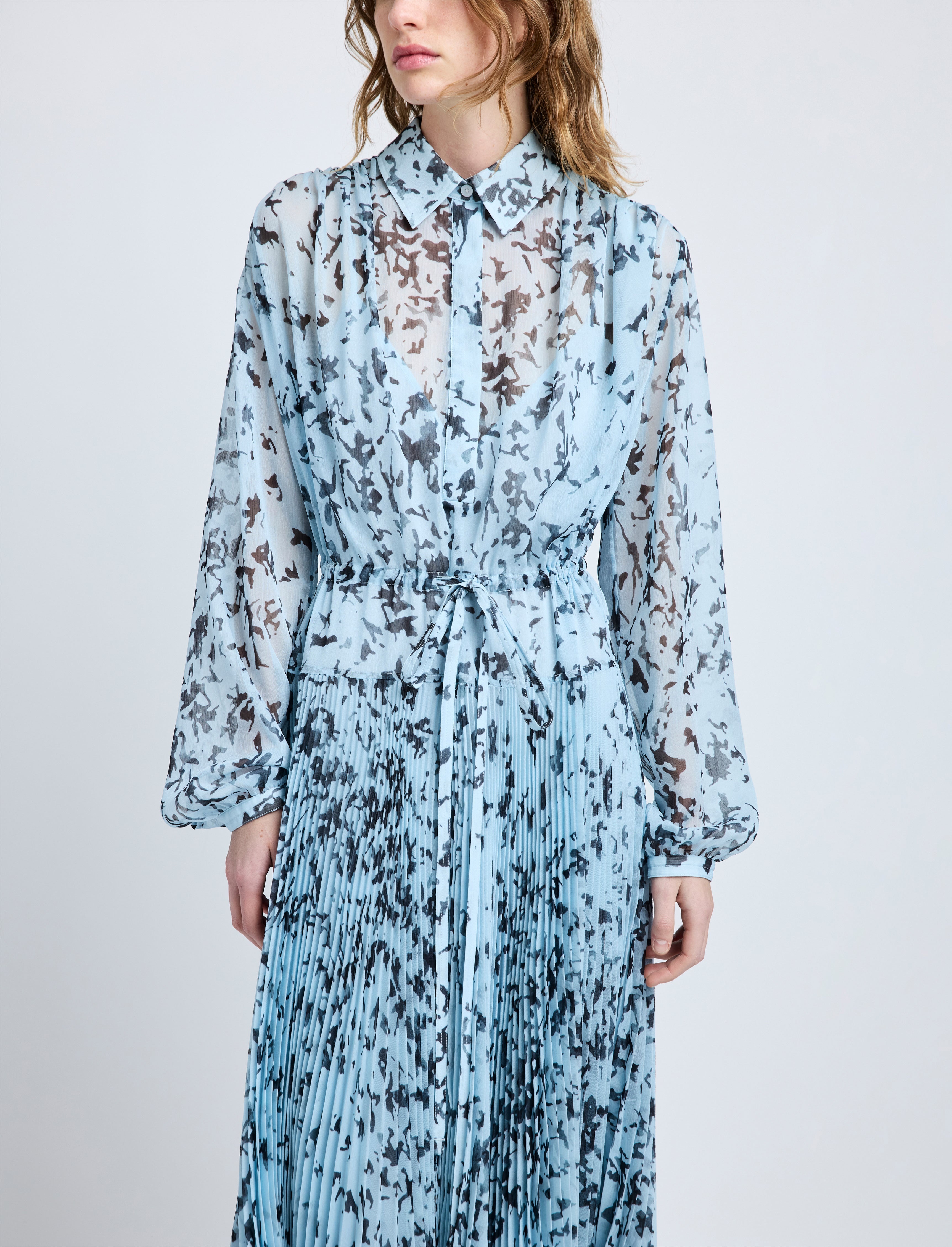 Jones Dress in Printed Crinkle Chiffon - 5