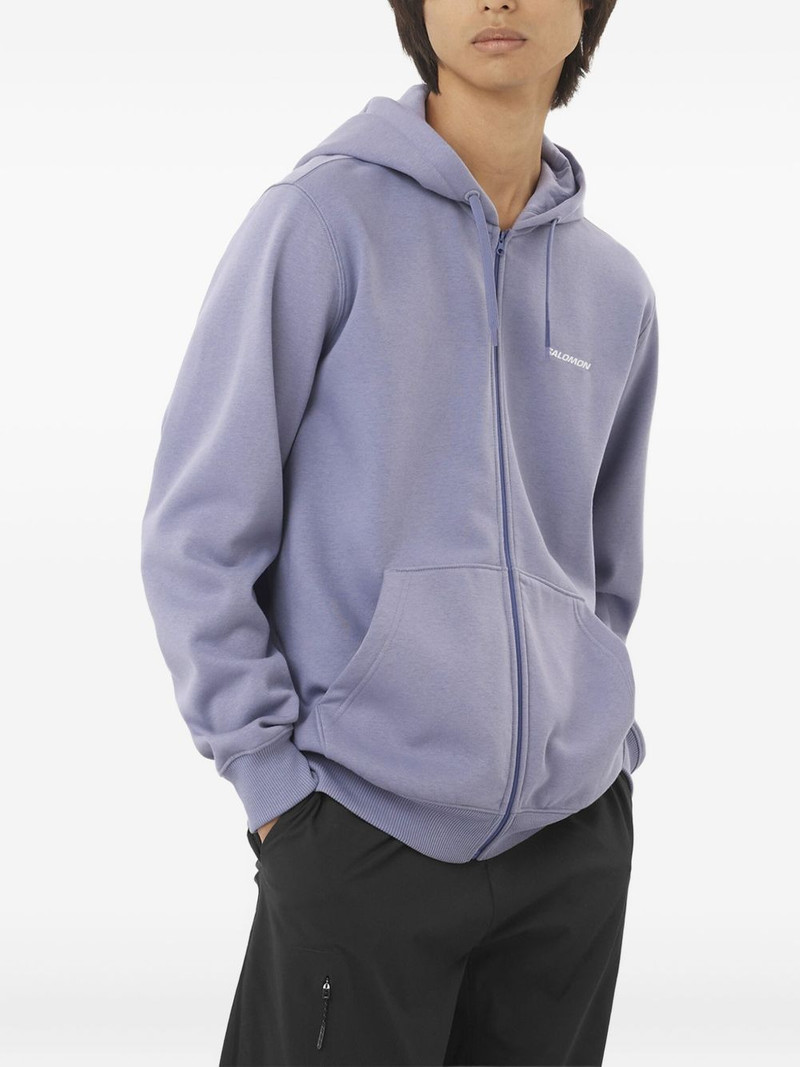 SALOMON zip-up logo-detailed hoodie outlook