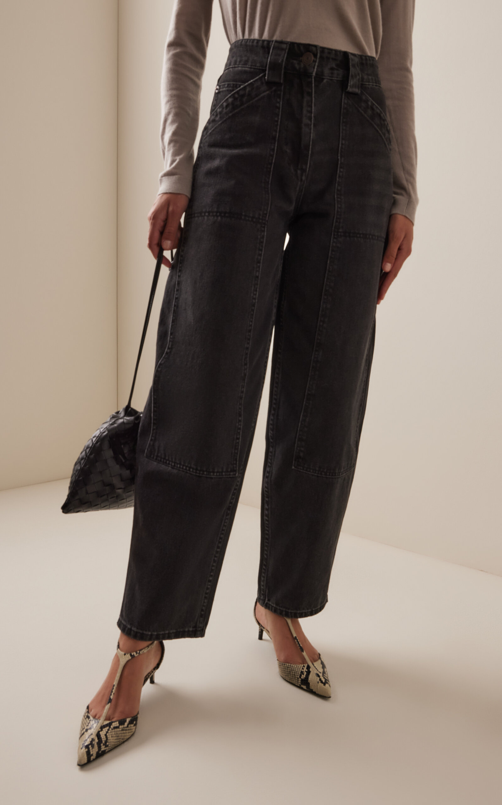 Denim Patch Pocket Pants black - 3