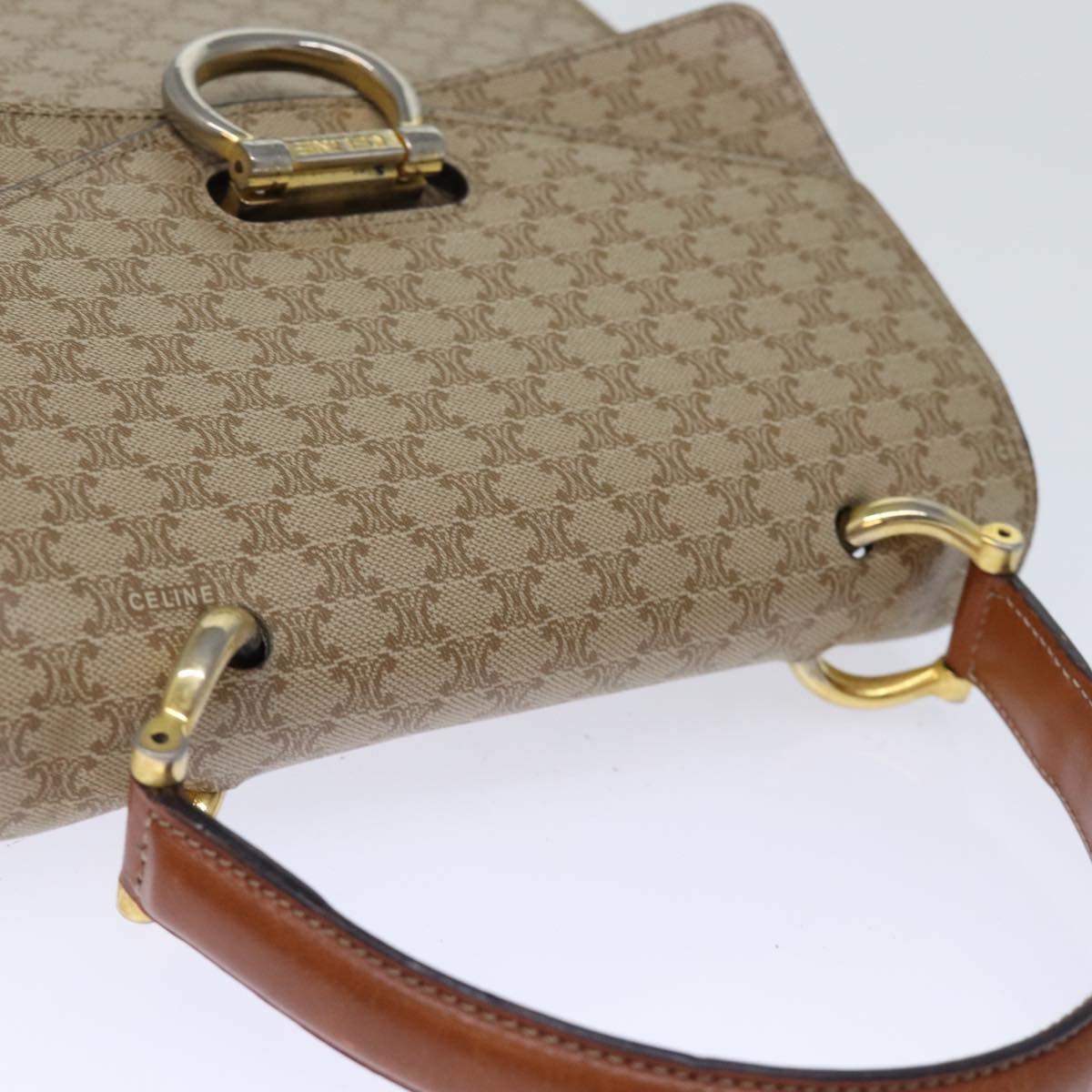 CELINE Macadam Canvas Hand Bag Beige - 6
